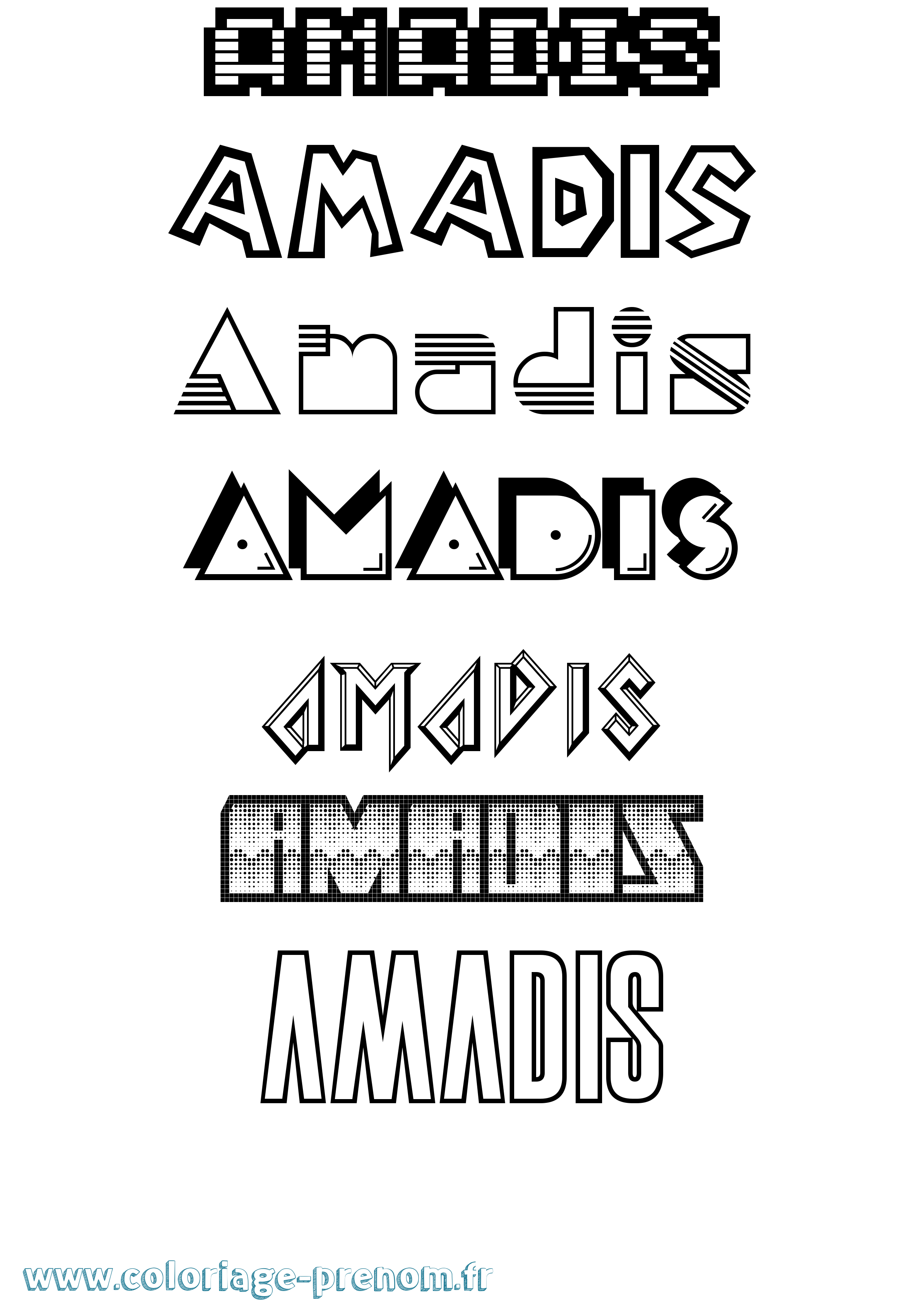 Coloriage Amadis Jeux Vidéos Coloriage prénom Amadis Jeux Vidéos