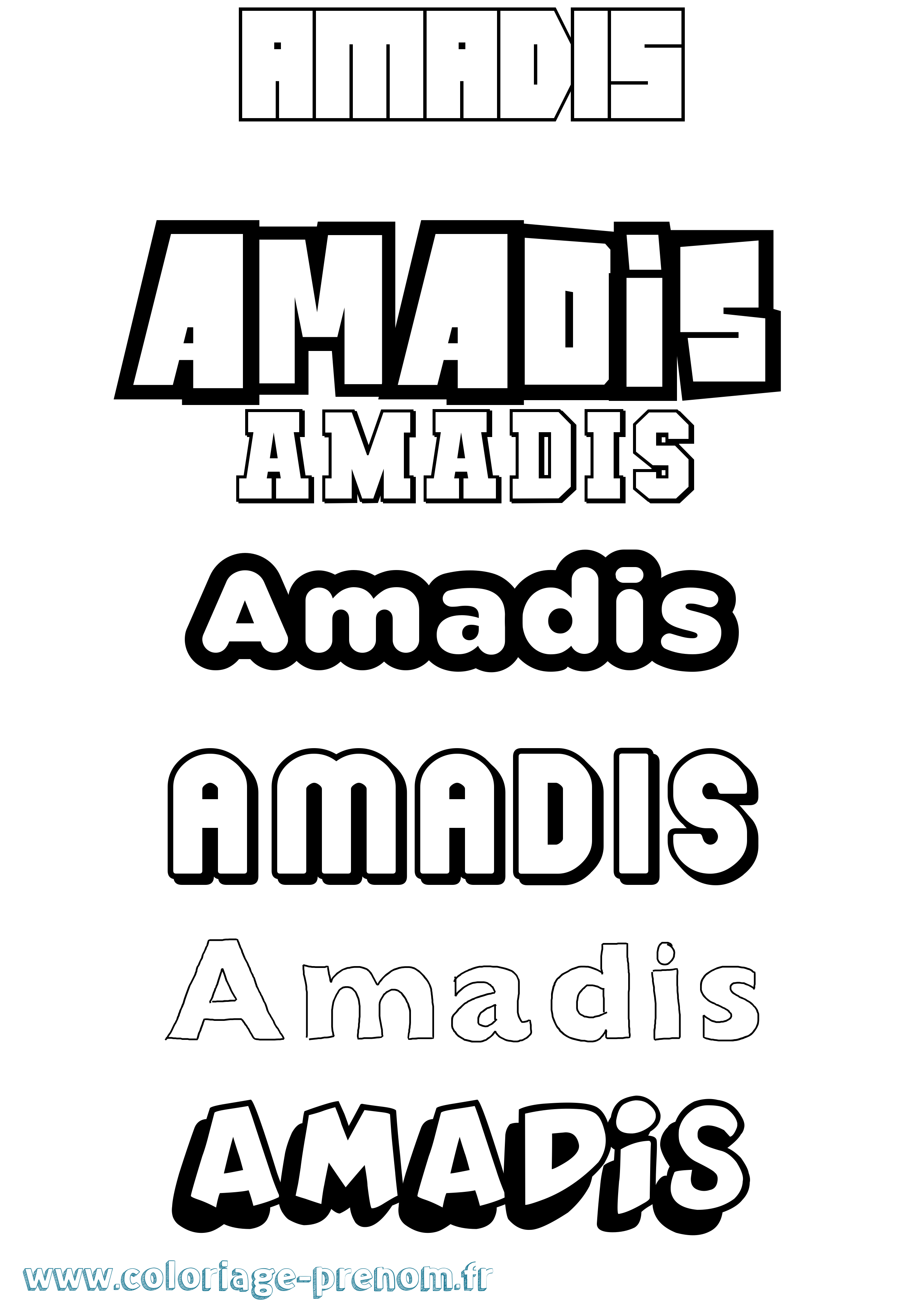 Coloriage prénom Amadis Simple