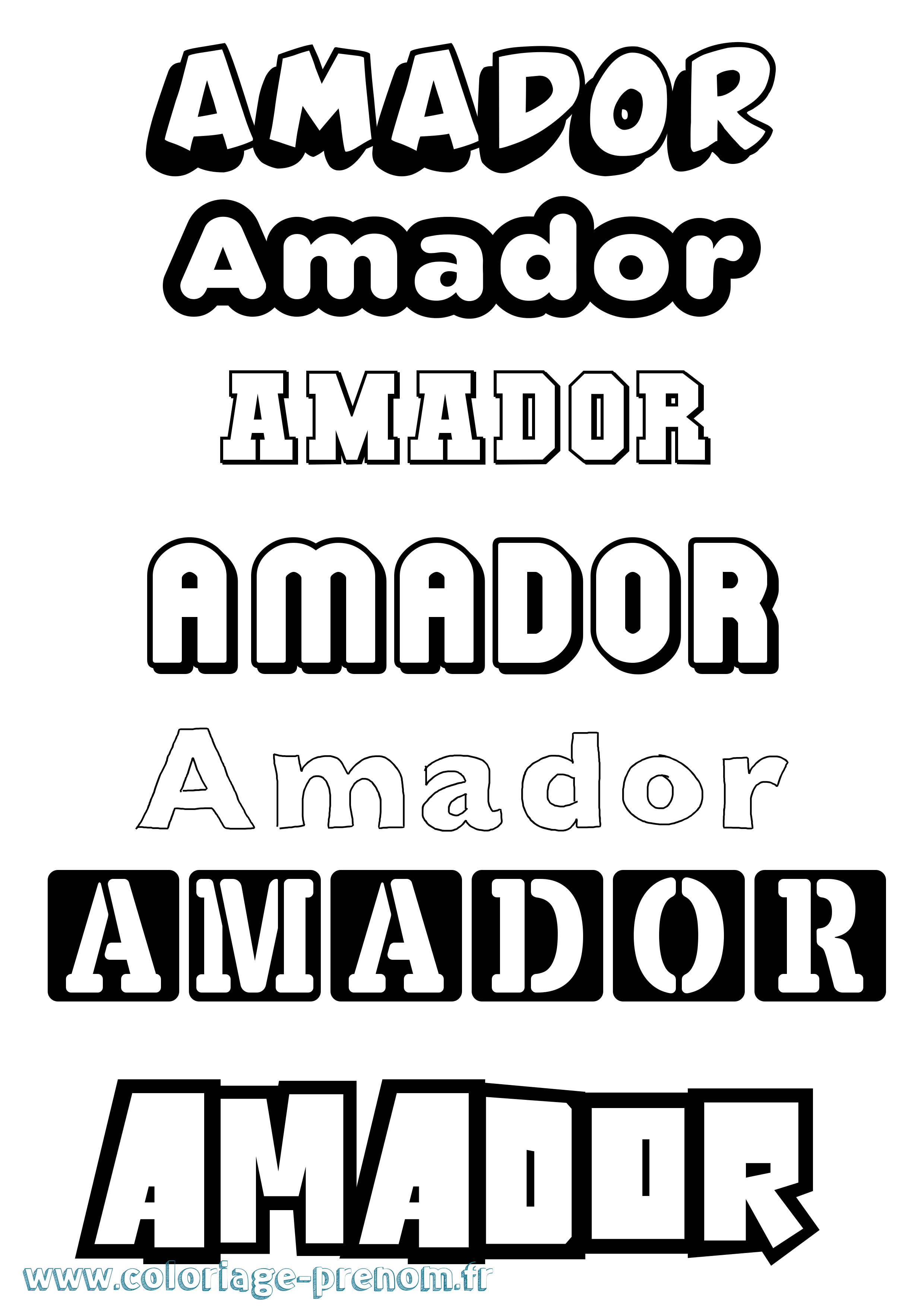 Coloriage prénom Amador Simple