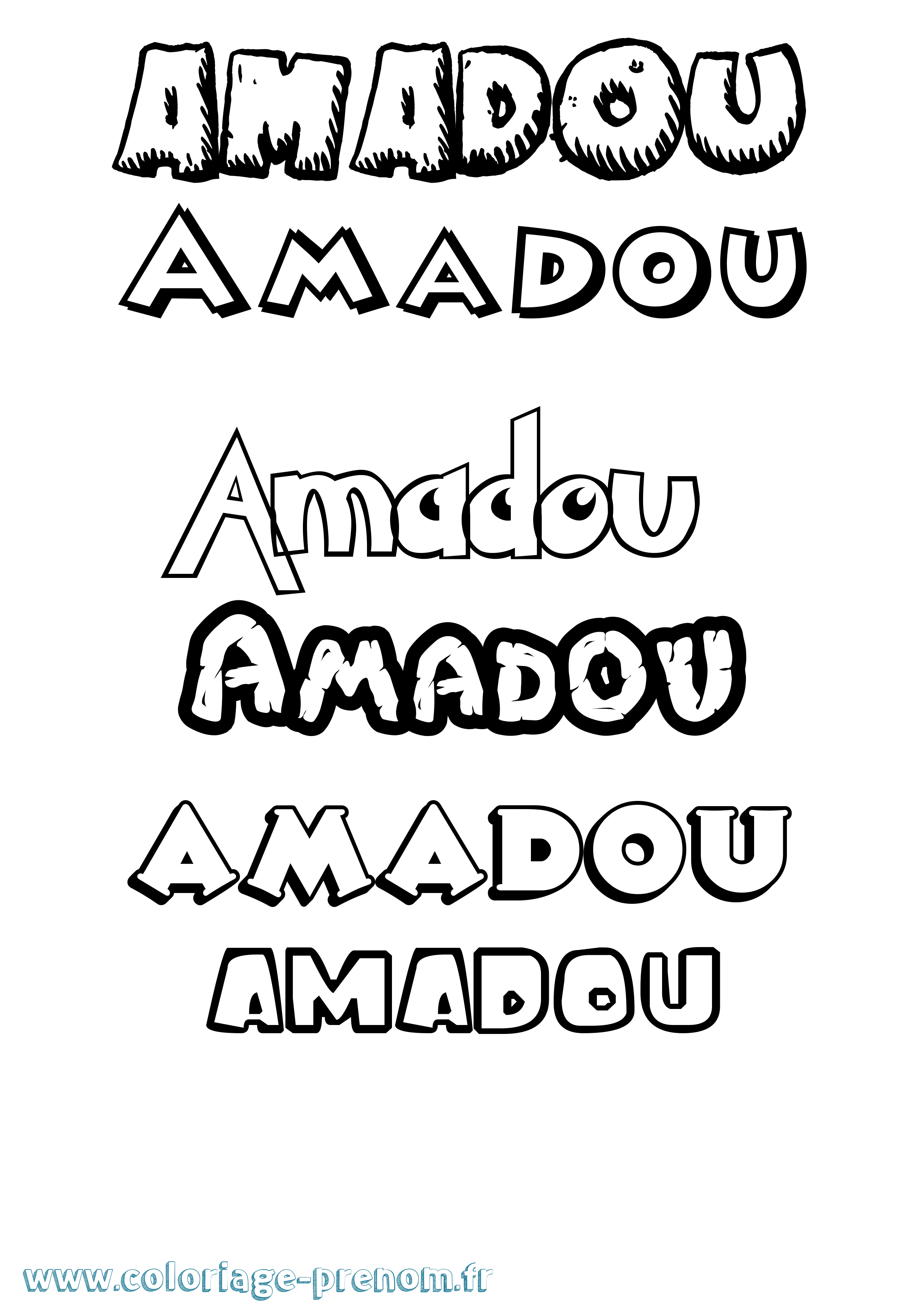 Coloriage prénom Amadou Dessin Animé