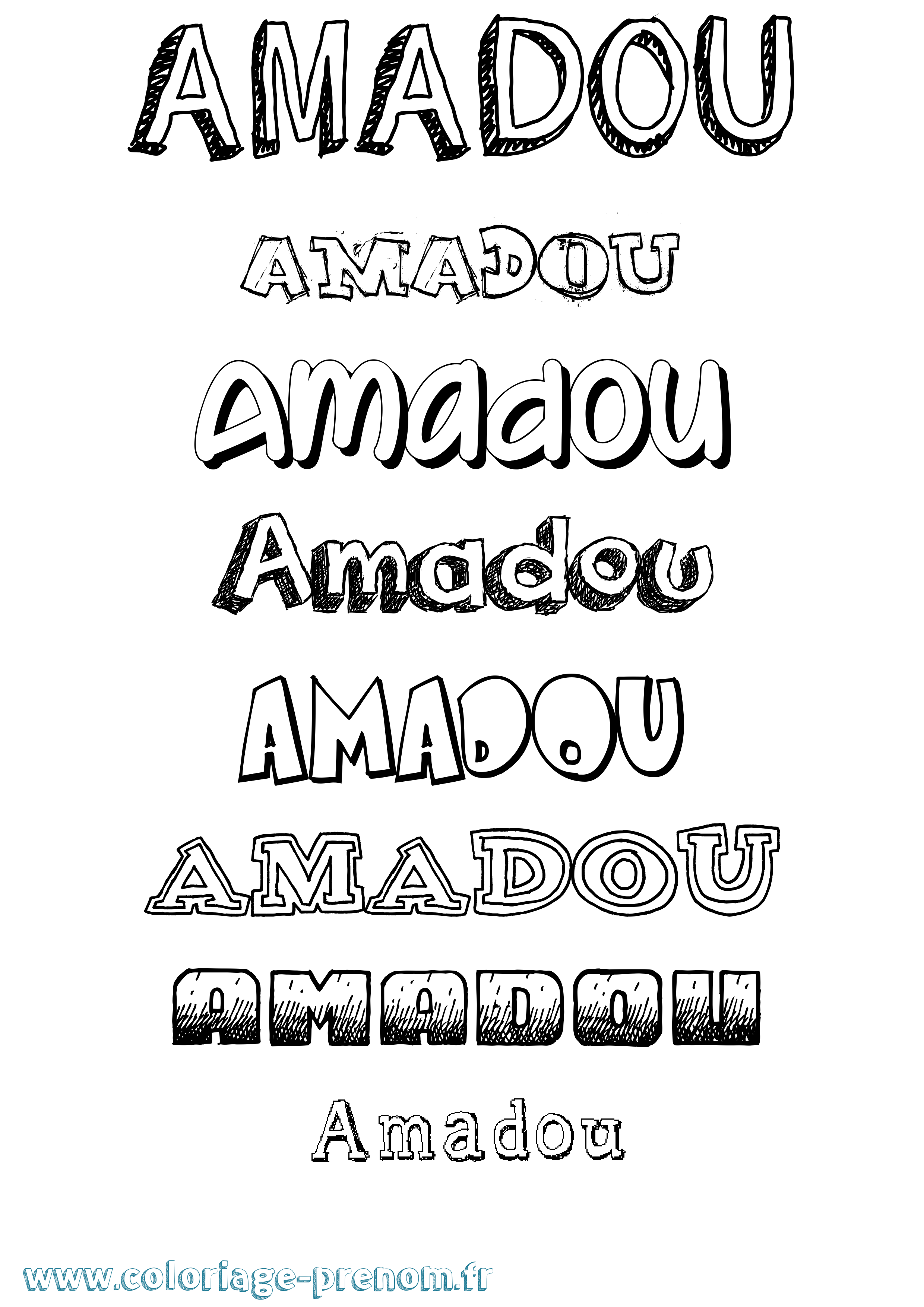 Coloriage prénom Amadou Dessiné
