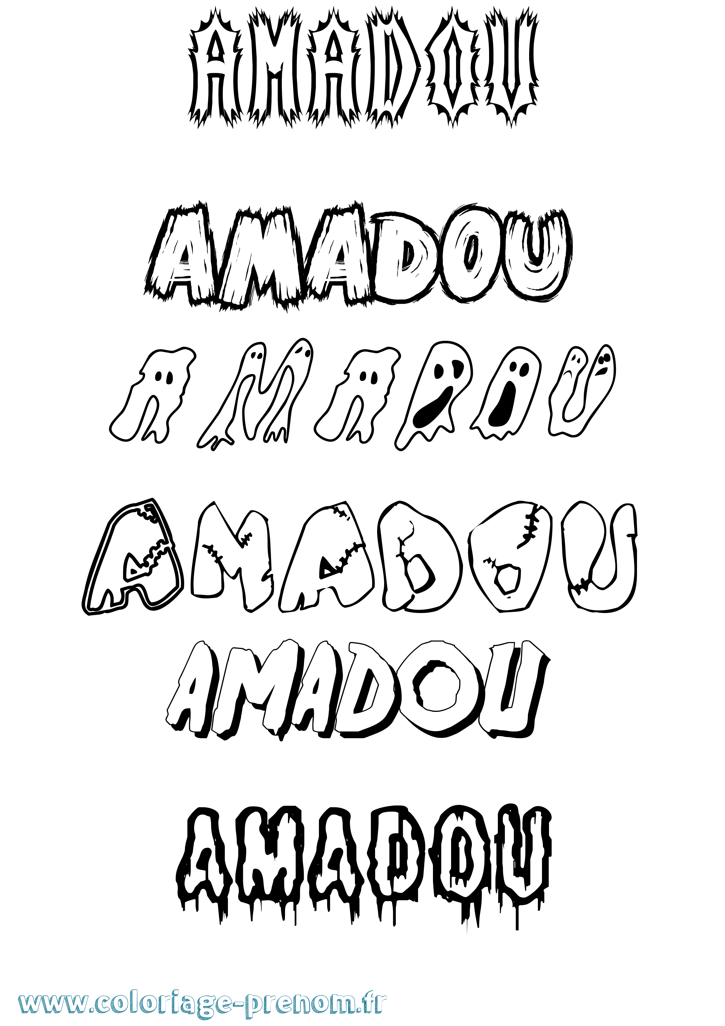 Coloriage prénom Amadou Frisson