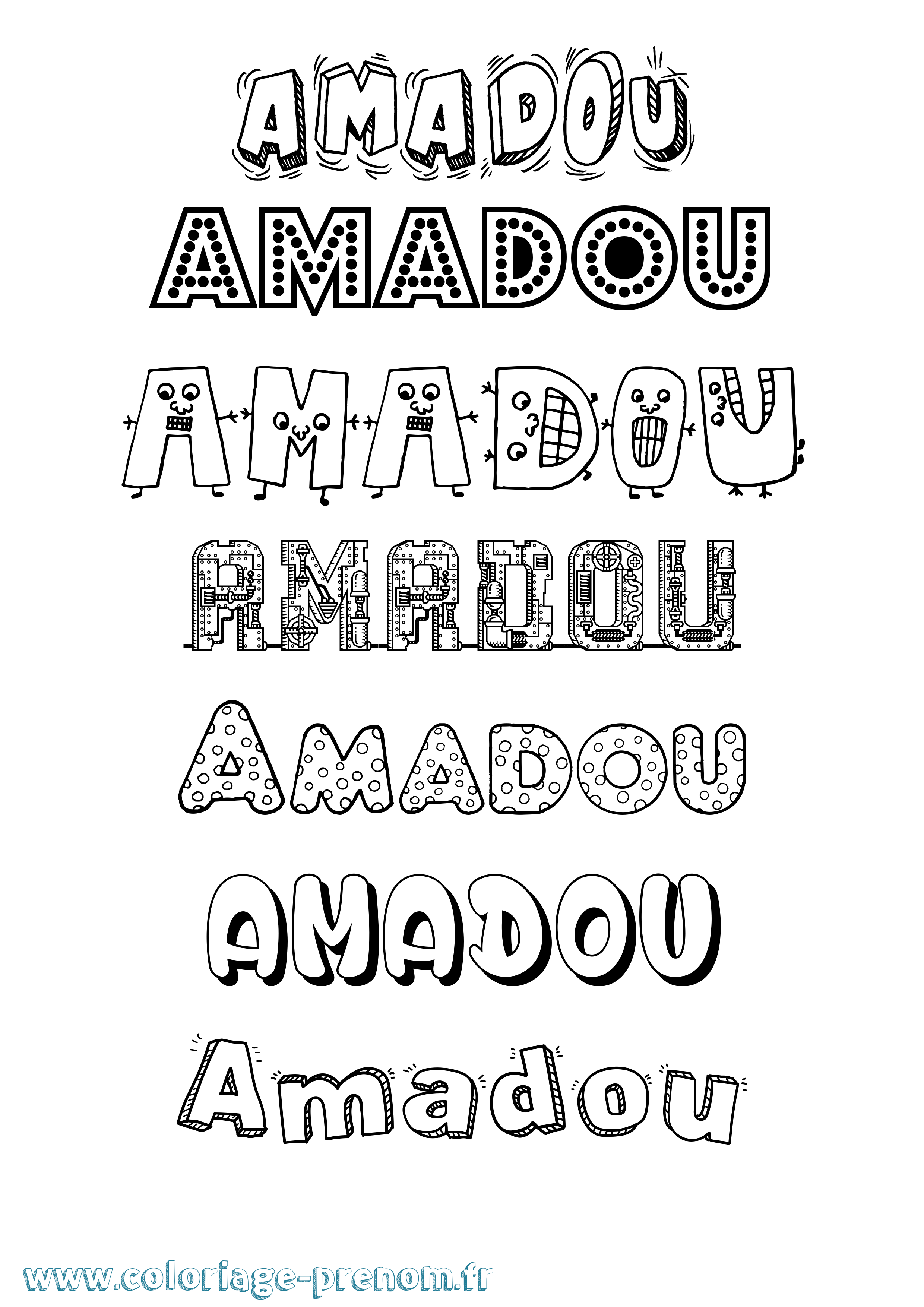 Coloriage prénom Amadou Fun