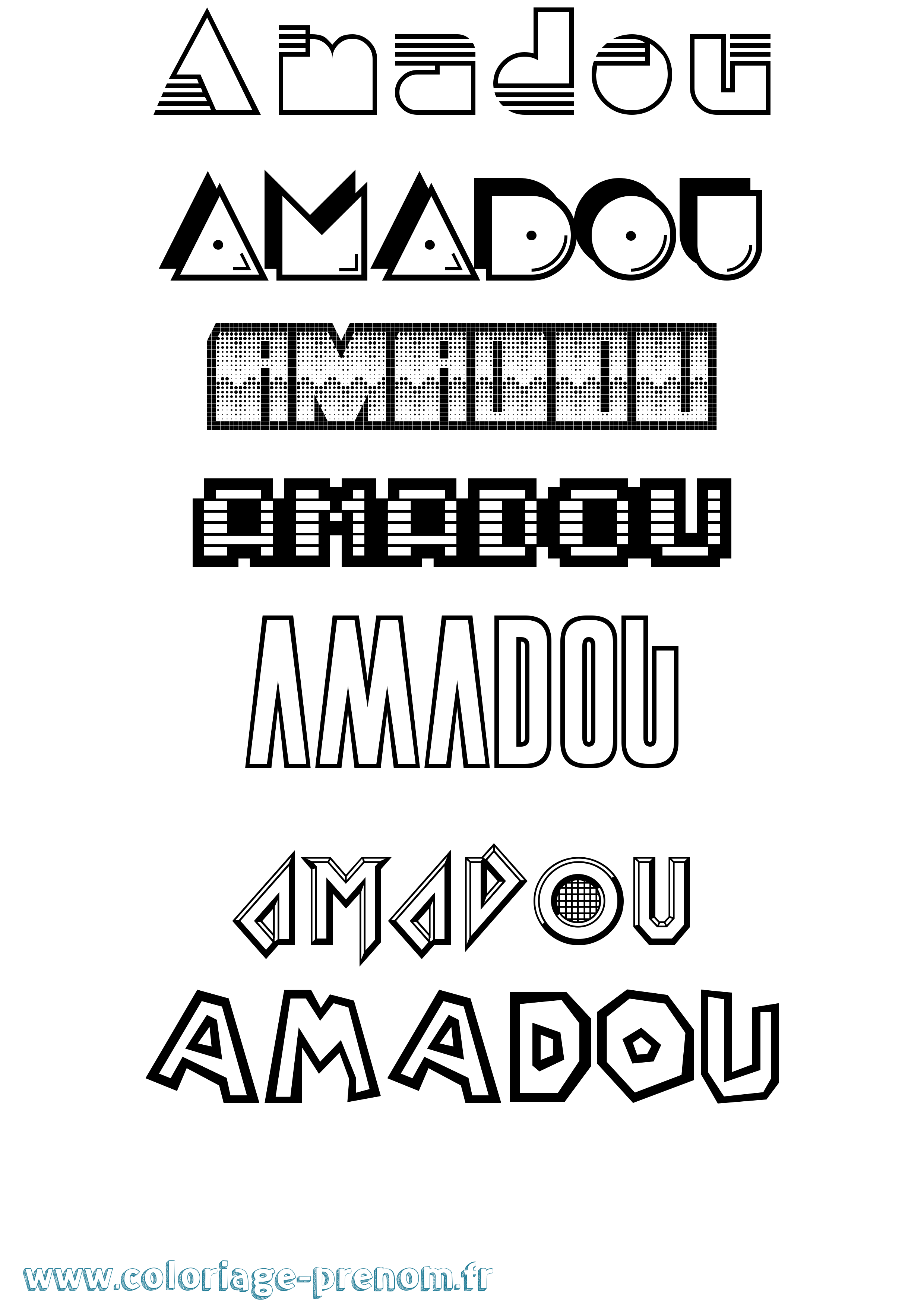 Coloriage prénom Amadou Jeux Vidéos