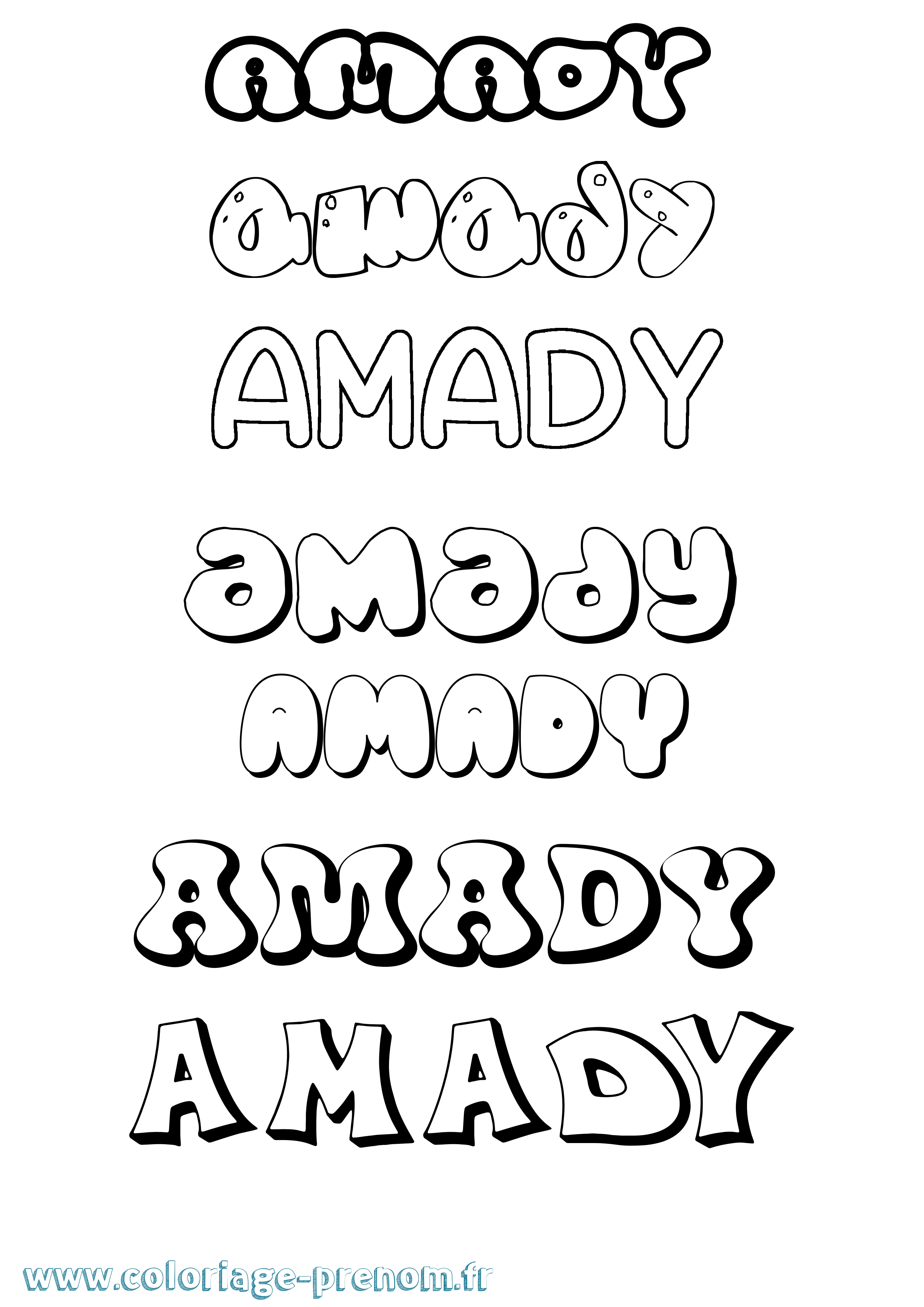 Coloriage Amady Bubble Coloriage prénom Amady Bubble