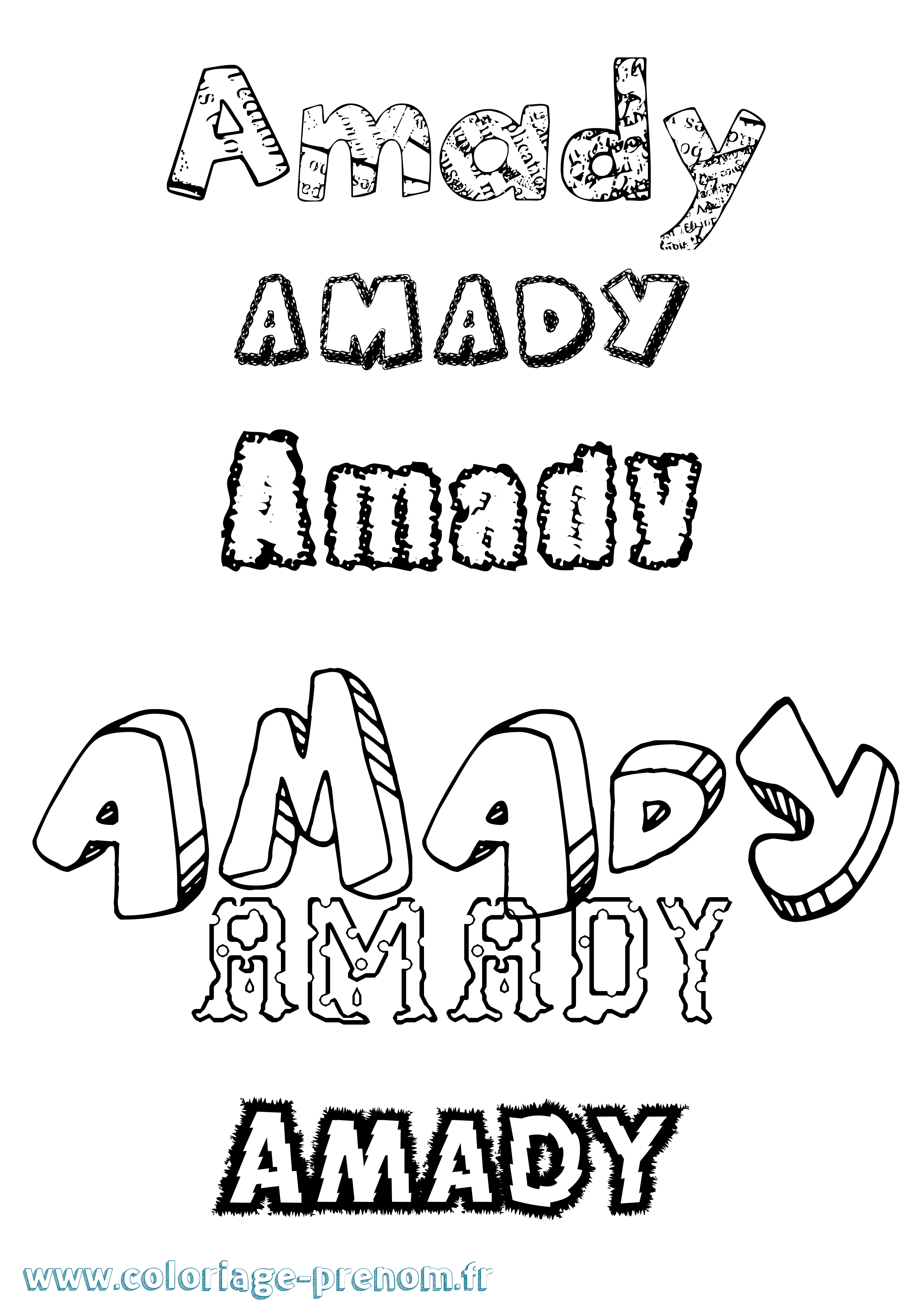Coloriage Amady Destructuré Coloriage prénom Amady Destructuré
