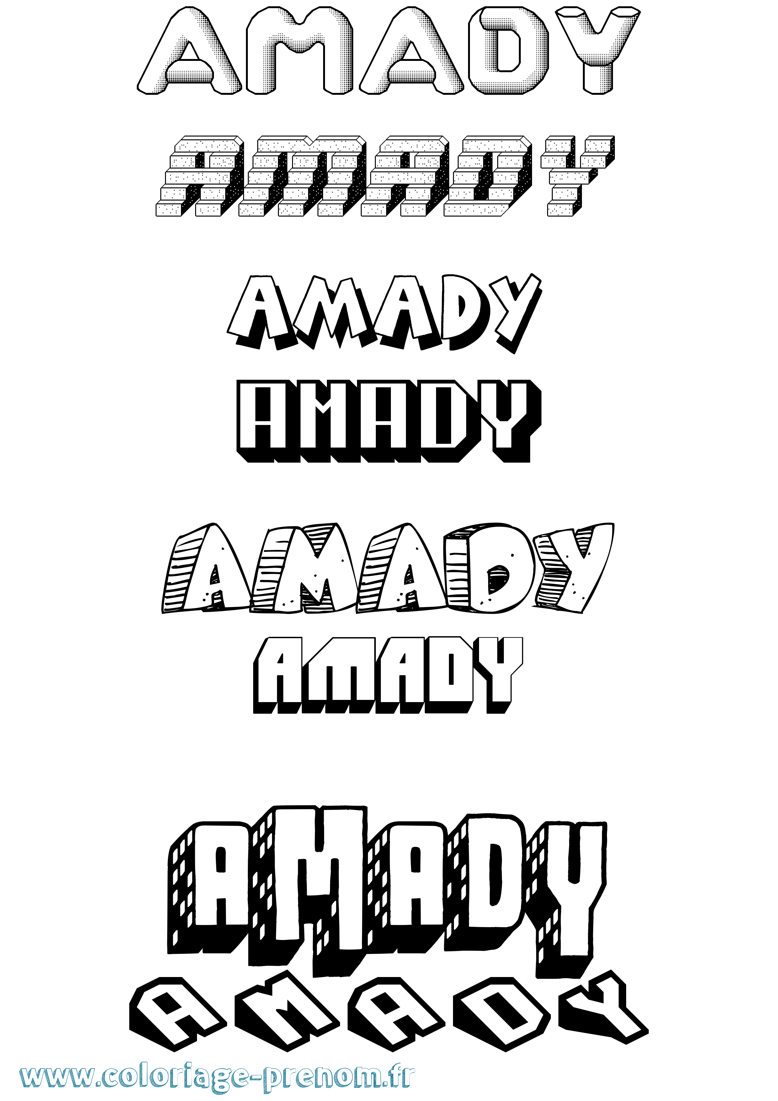 Coloriage Amady Effet 3D Coloriage prénom Amady Effet 3D