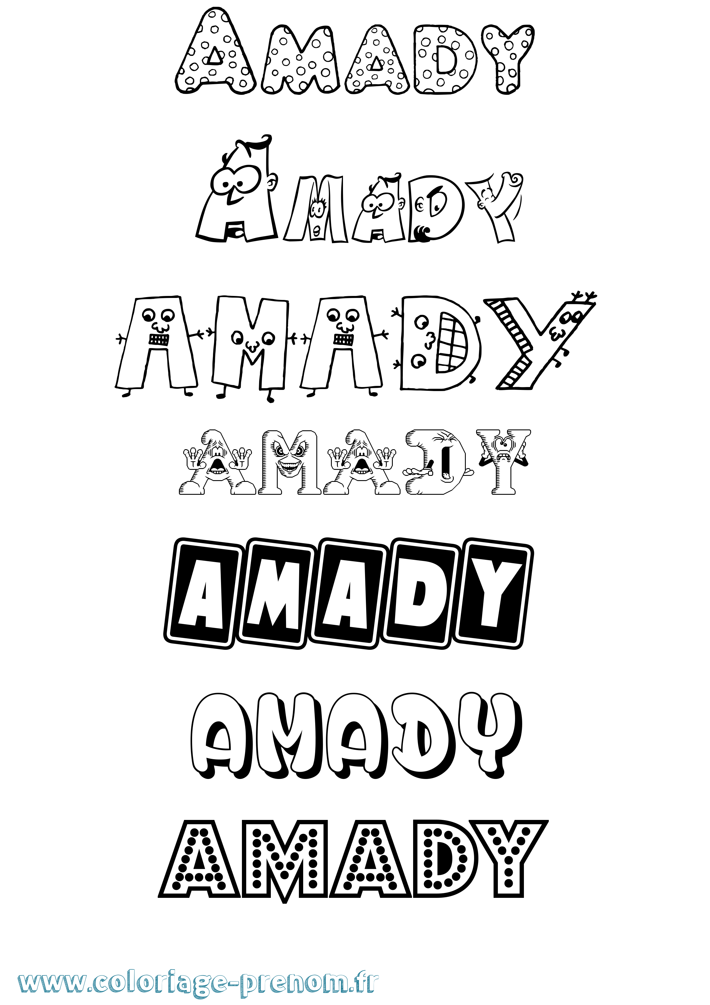 Coloriage Amady Fun Coloriage prénom Amady Fun