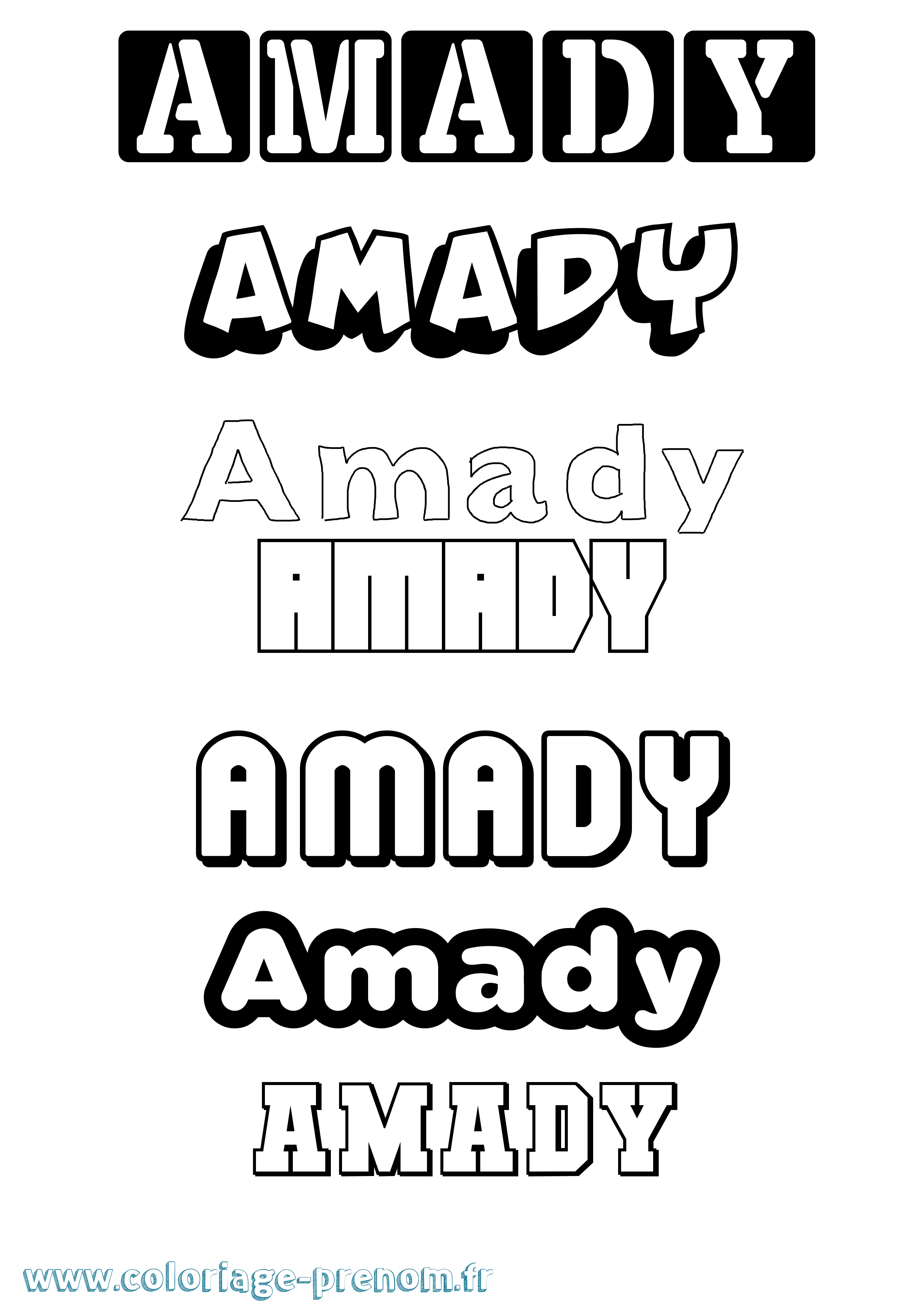 Coloriage Amady Simple Coloriage prénom Amady Simple
