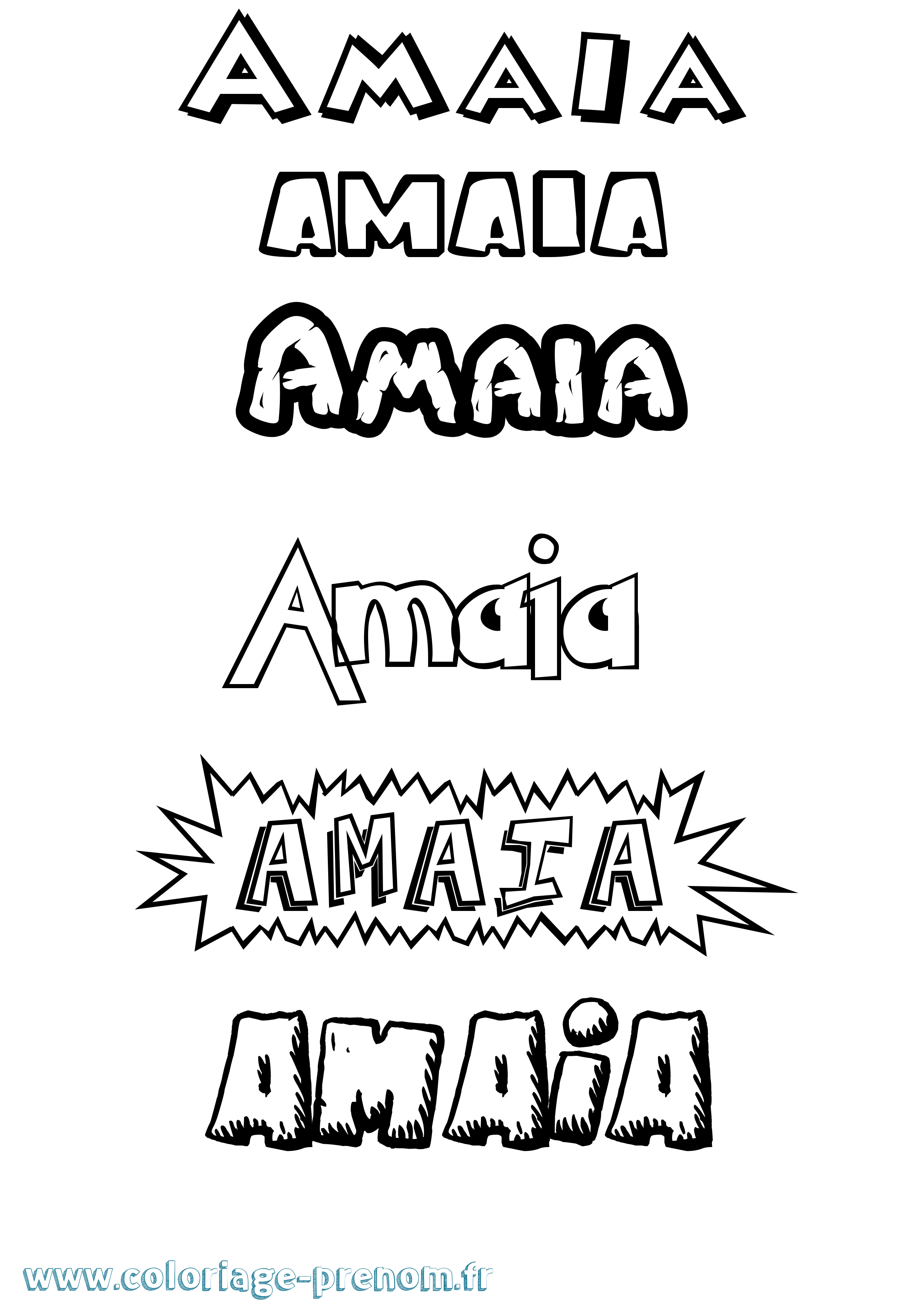 Coloriage Amaia Dessin Animé Coloriage prénom Amaia Dessin Animé
