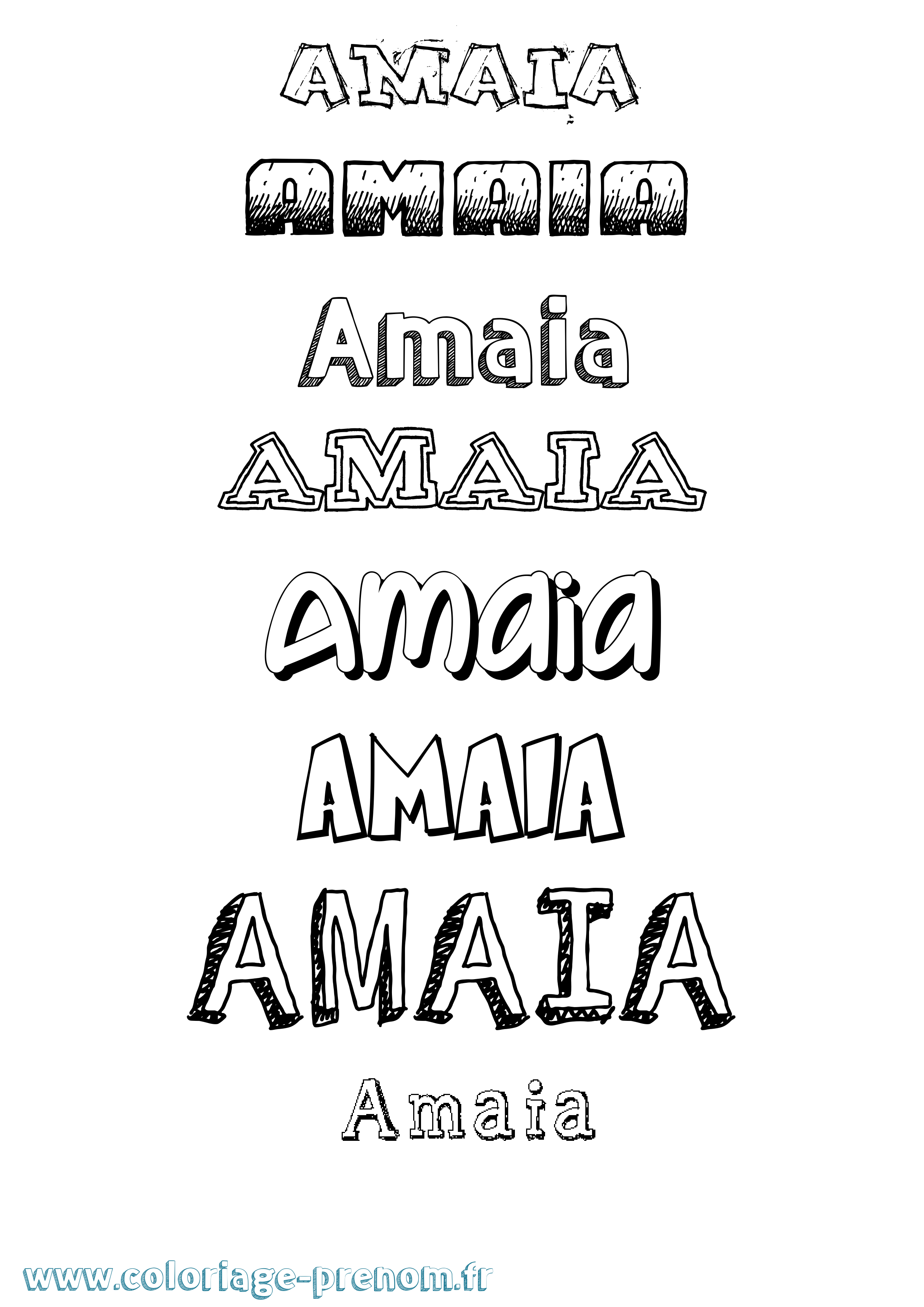 Coloriage prénom Amaia Dessiné