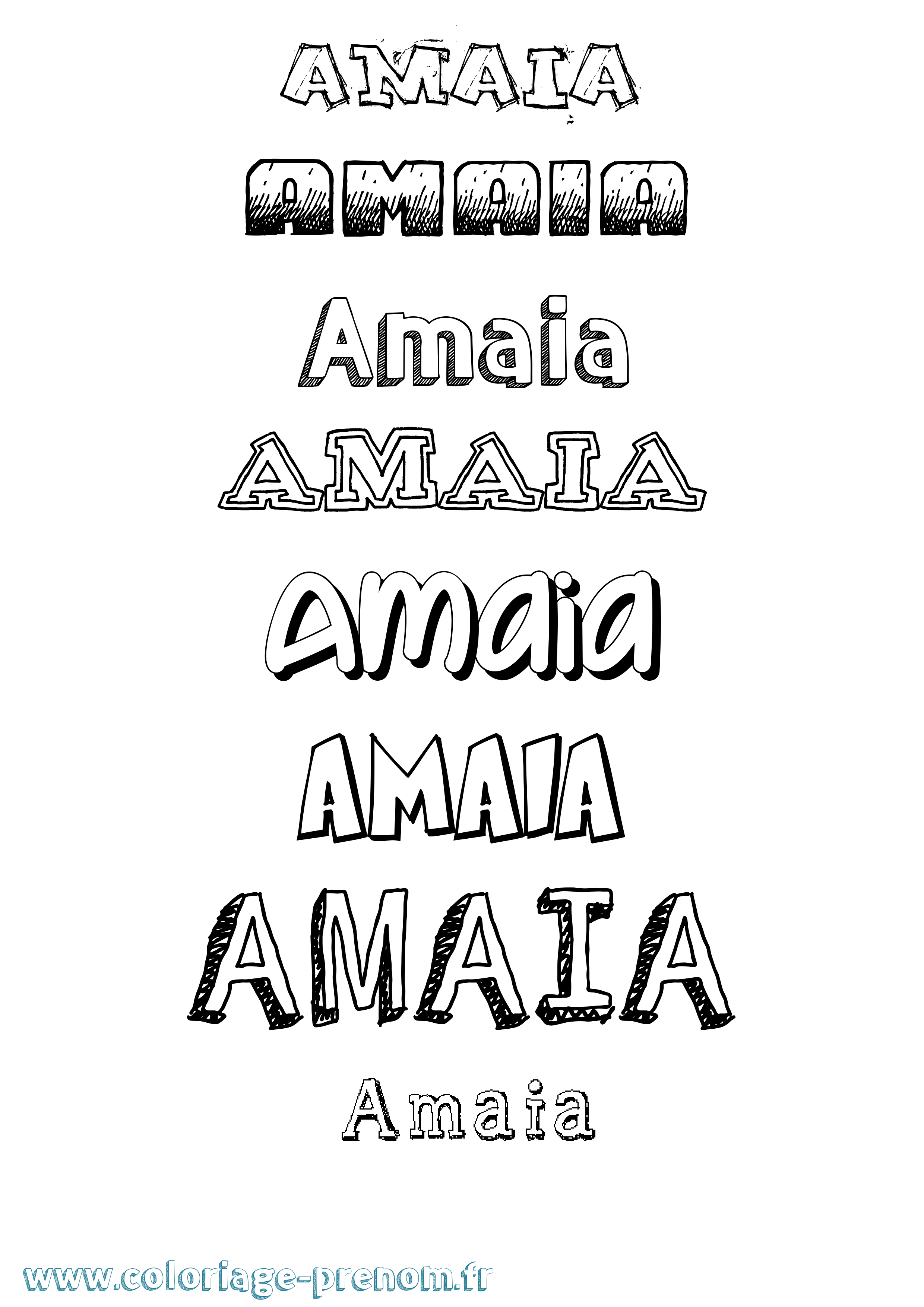 Coloriage Amaia Dessiné Coloriage prénom Amaia Dessiné