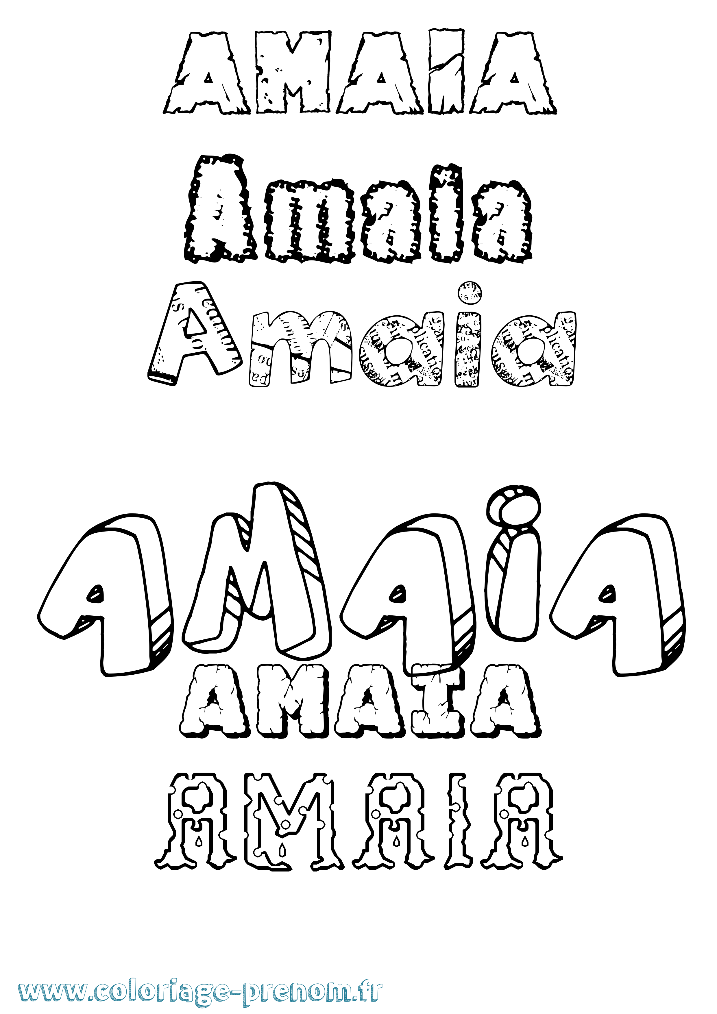 Coloriage Amaia Destructuré Coloriage prénom Amaia Destructuré