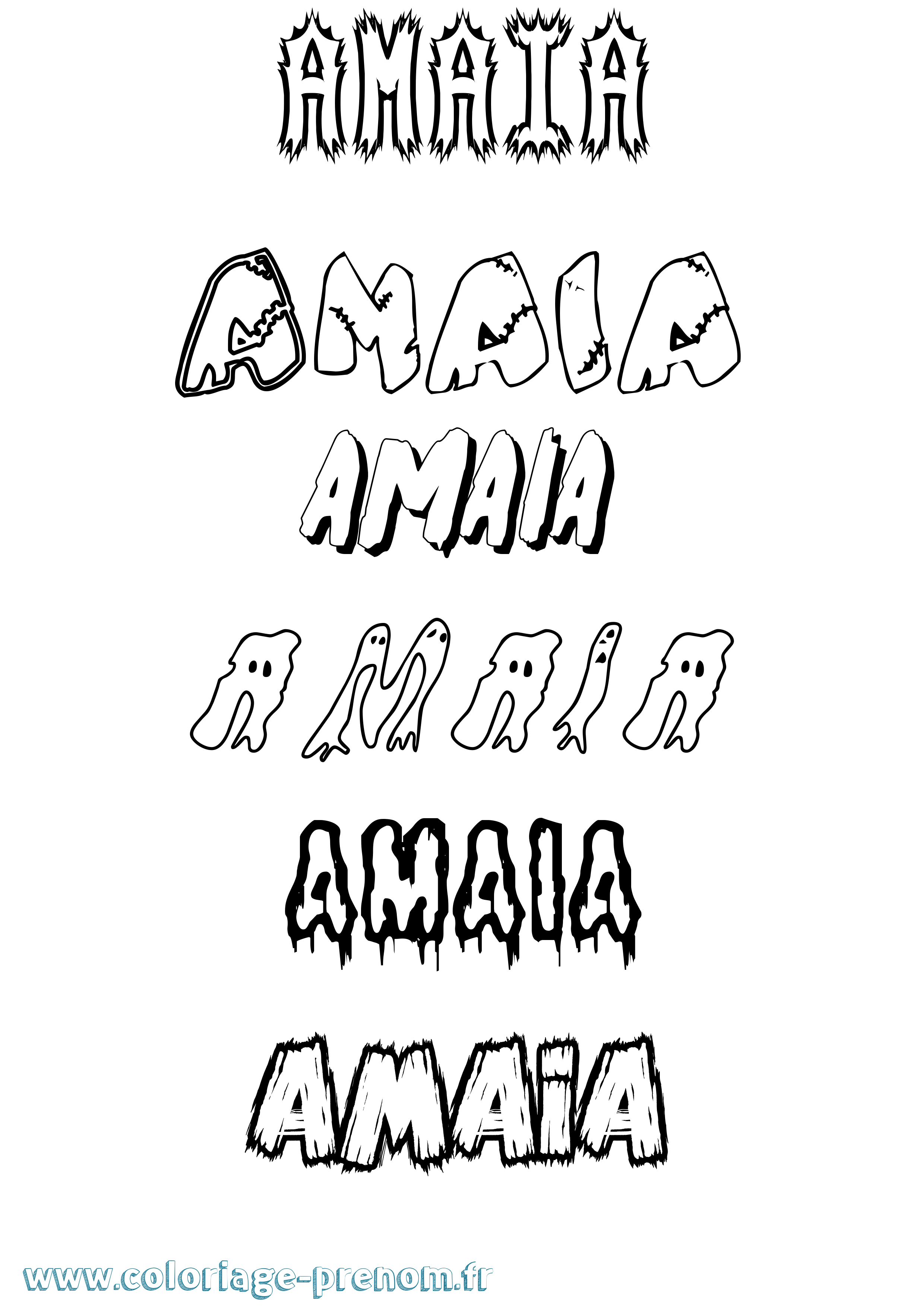 Coloriage Amaia Frisson Coloriage prénom Amaia Frisson