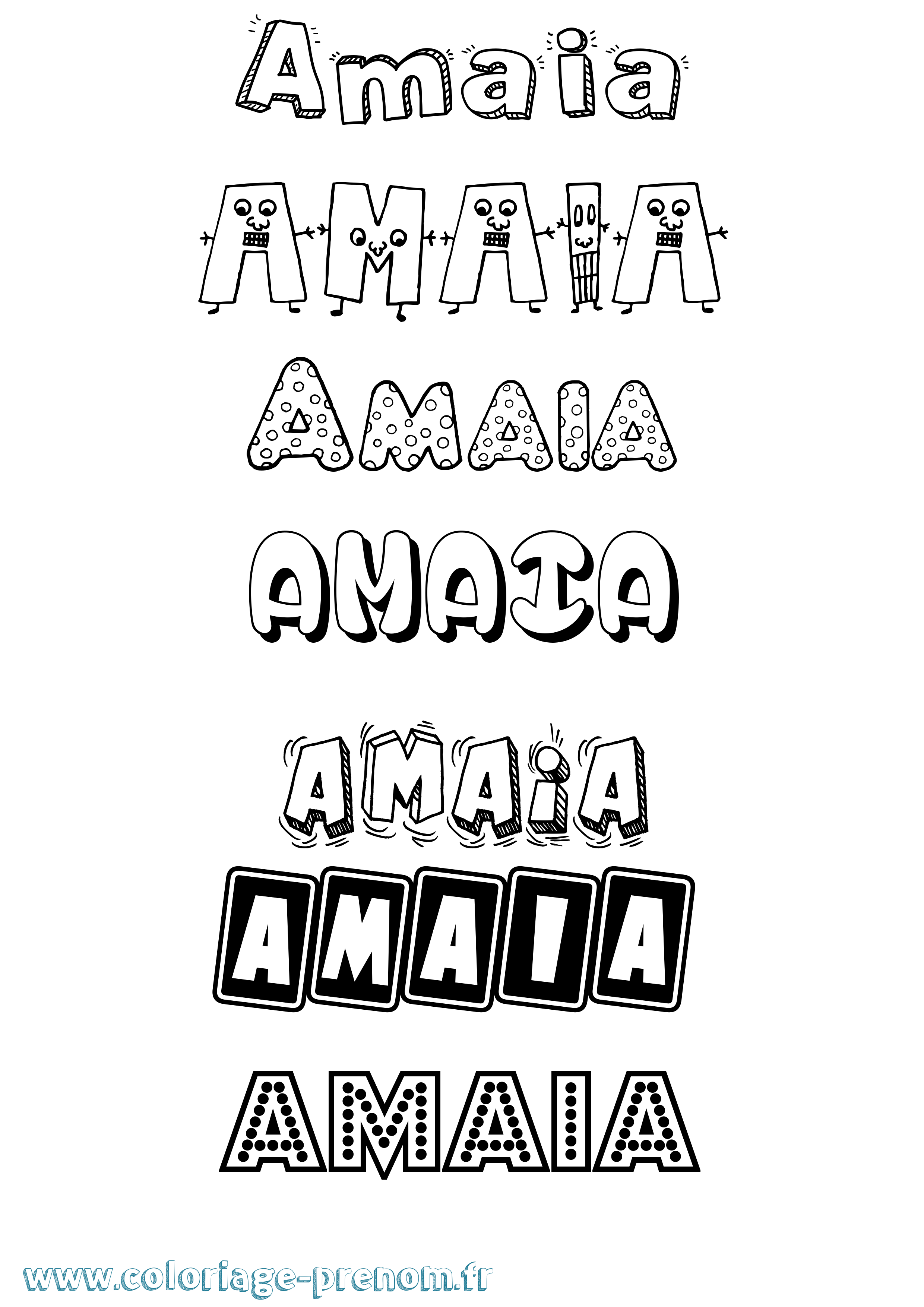 Coloriage prénom Amaia Fun