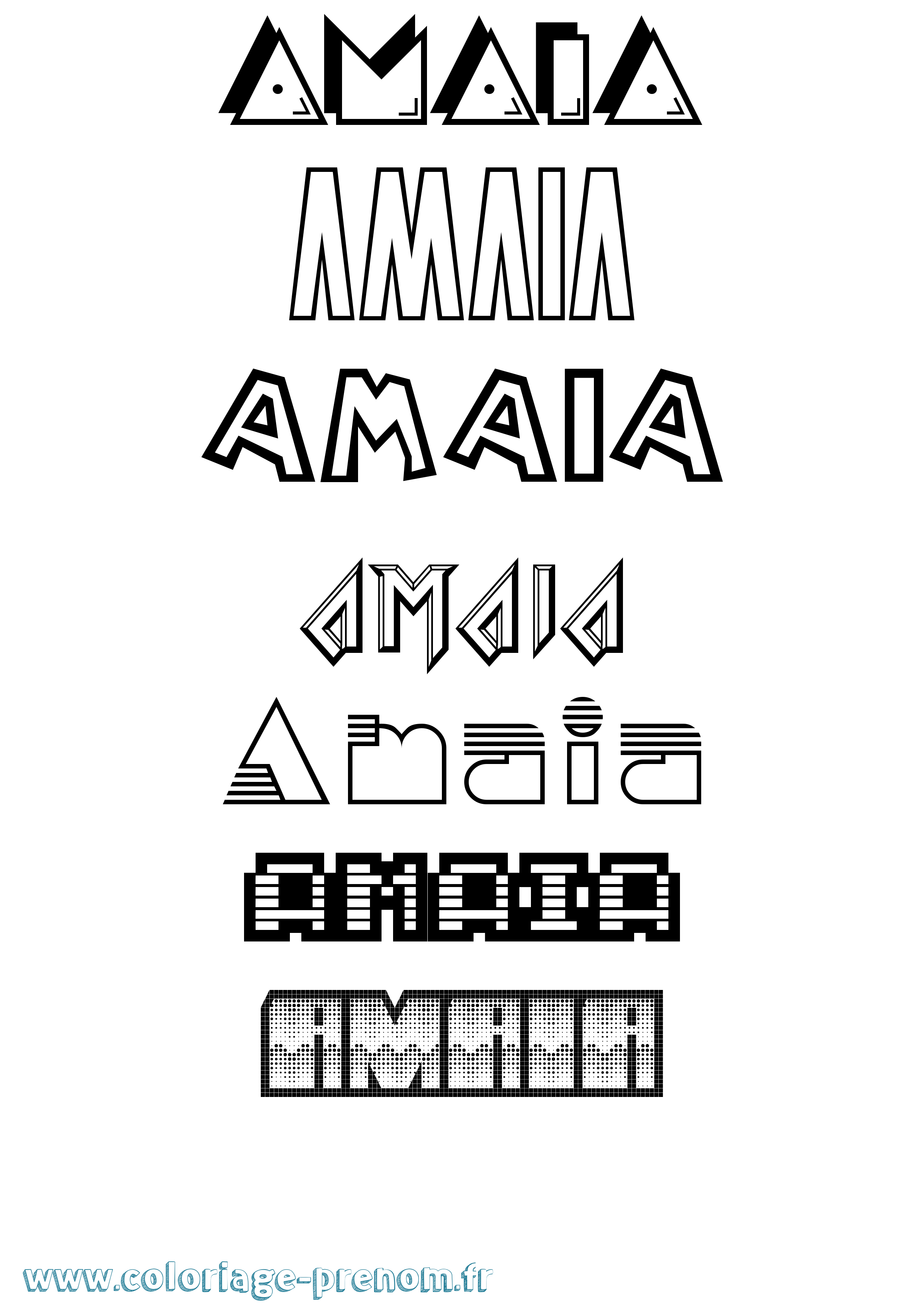 Coloriage Amaia Jeux Vidéos Coloriage prénom Amaia Jeux Vidéos