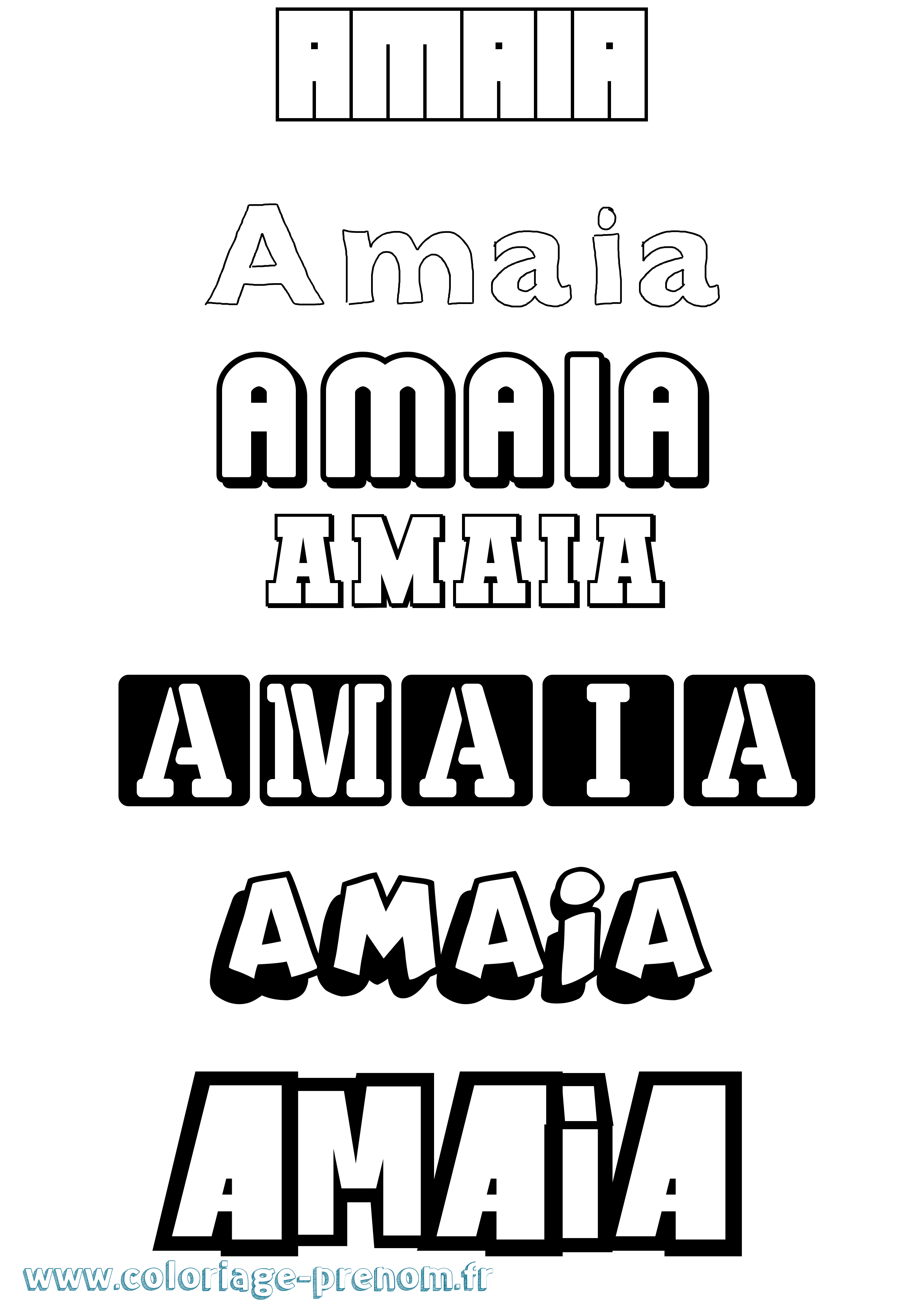 Coloriage prénom Amaia Simple