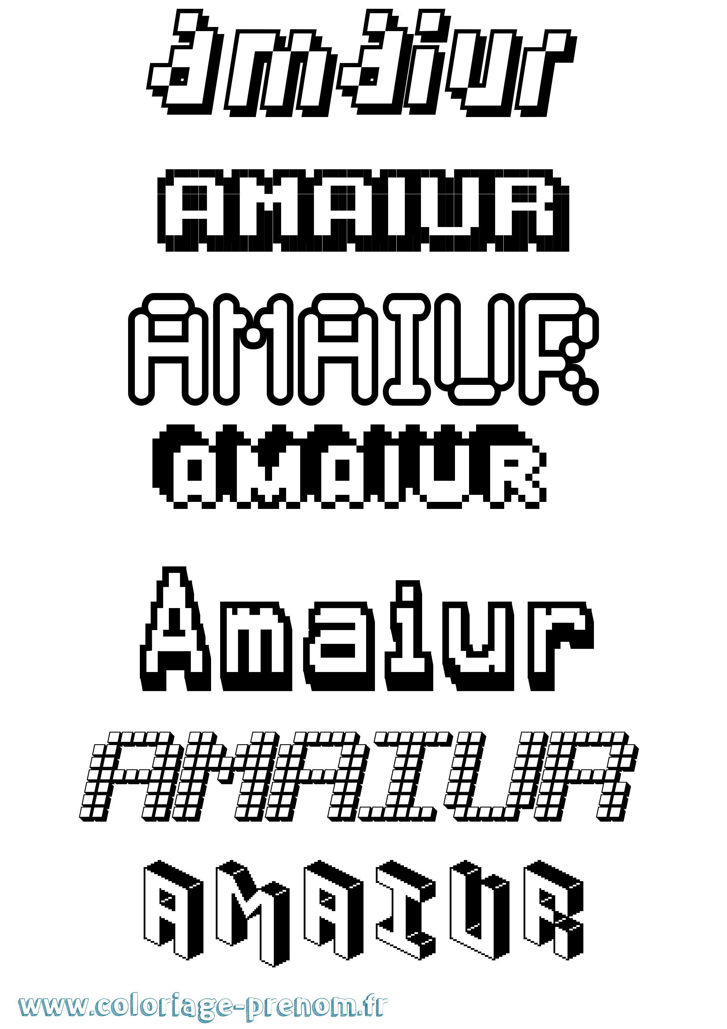 Coloriage prénom Amaiur Pixel