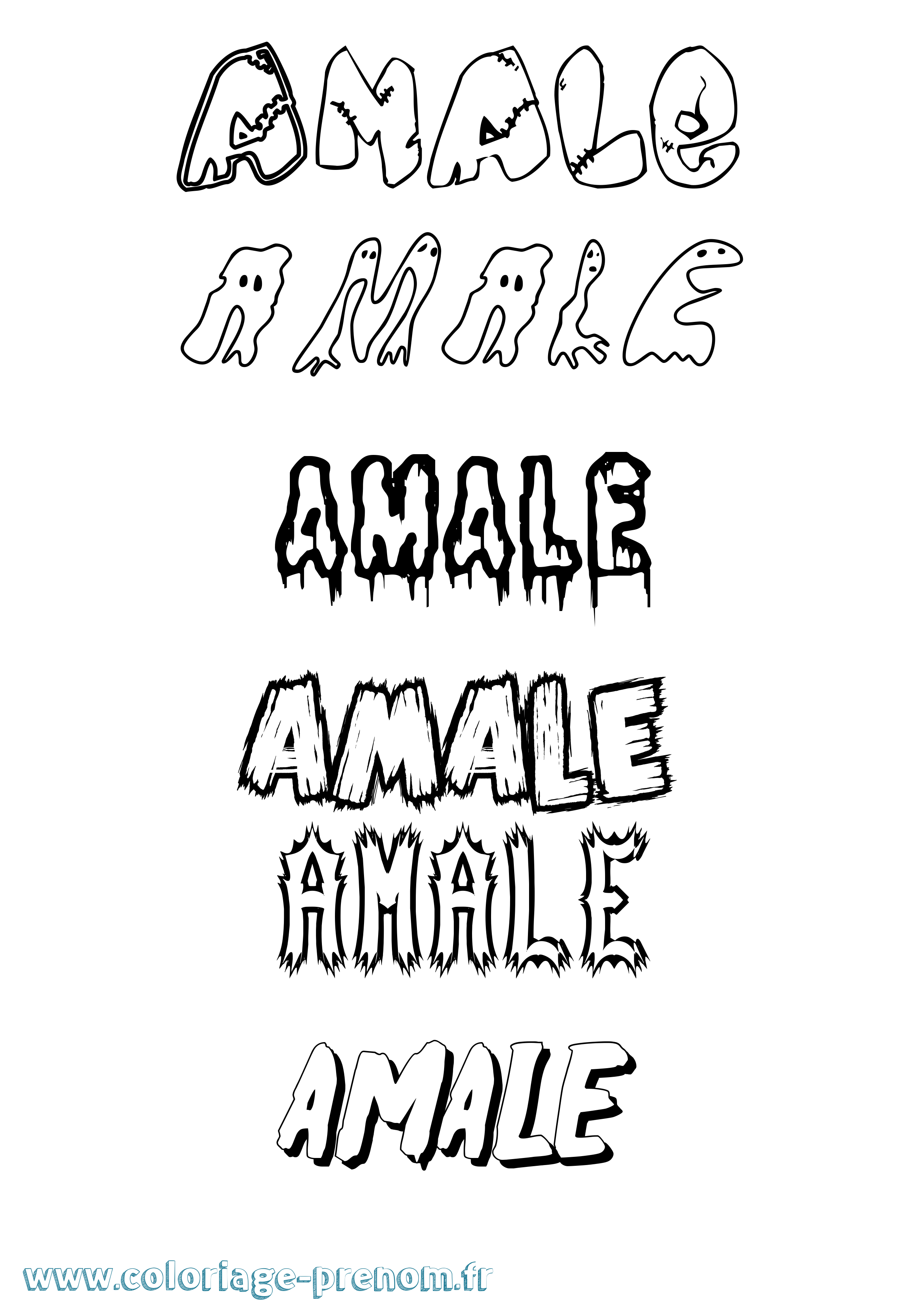 Coloriage prénom Amale Frisson