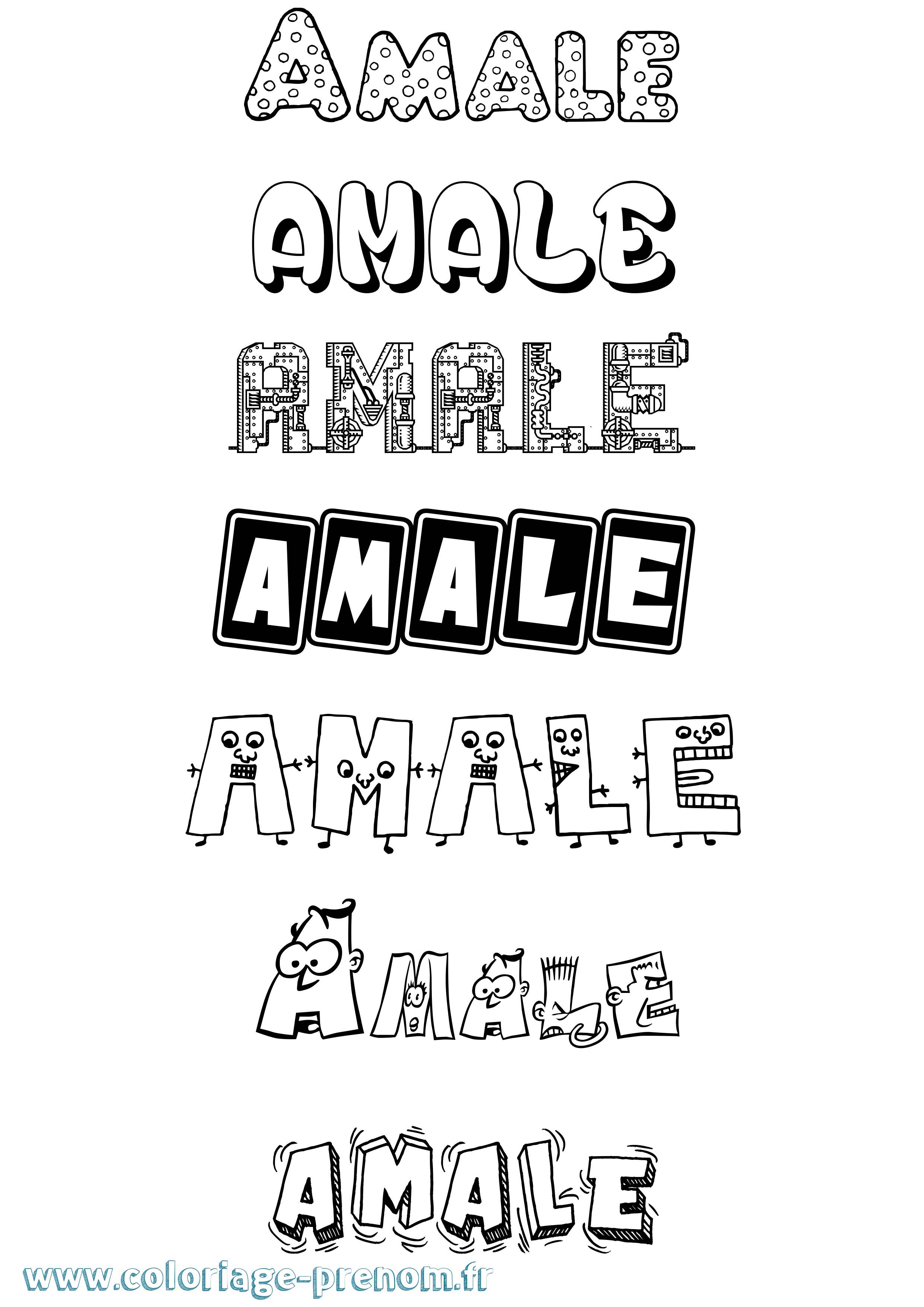 Coloriage prénom Amale Fun