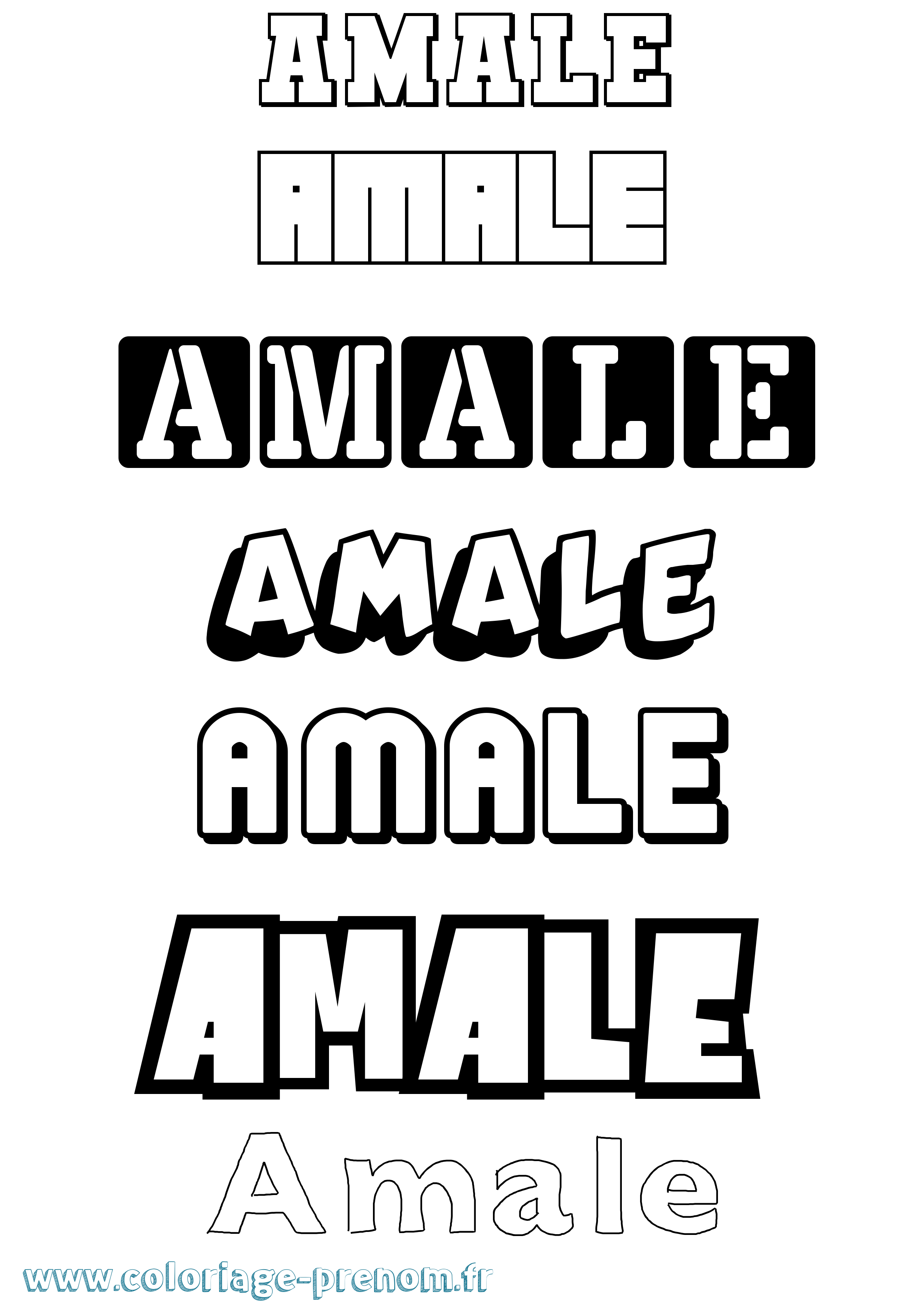 Coloriage prénom Amale Simple