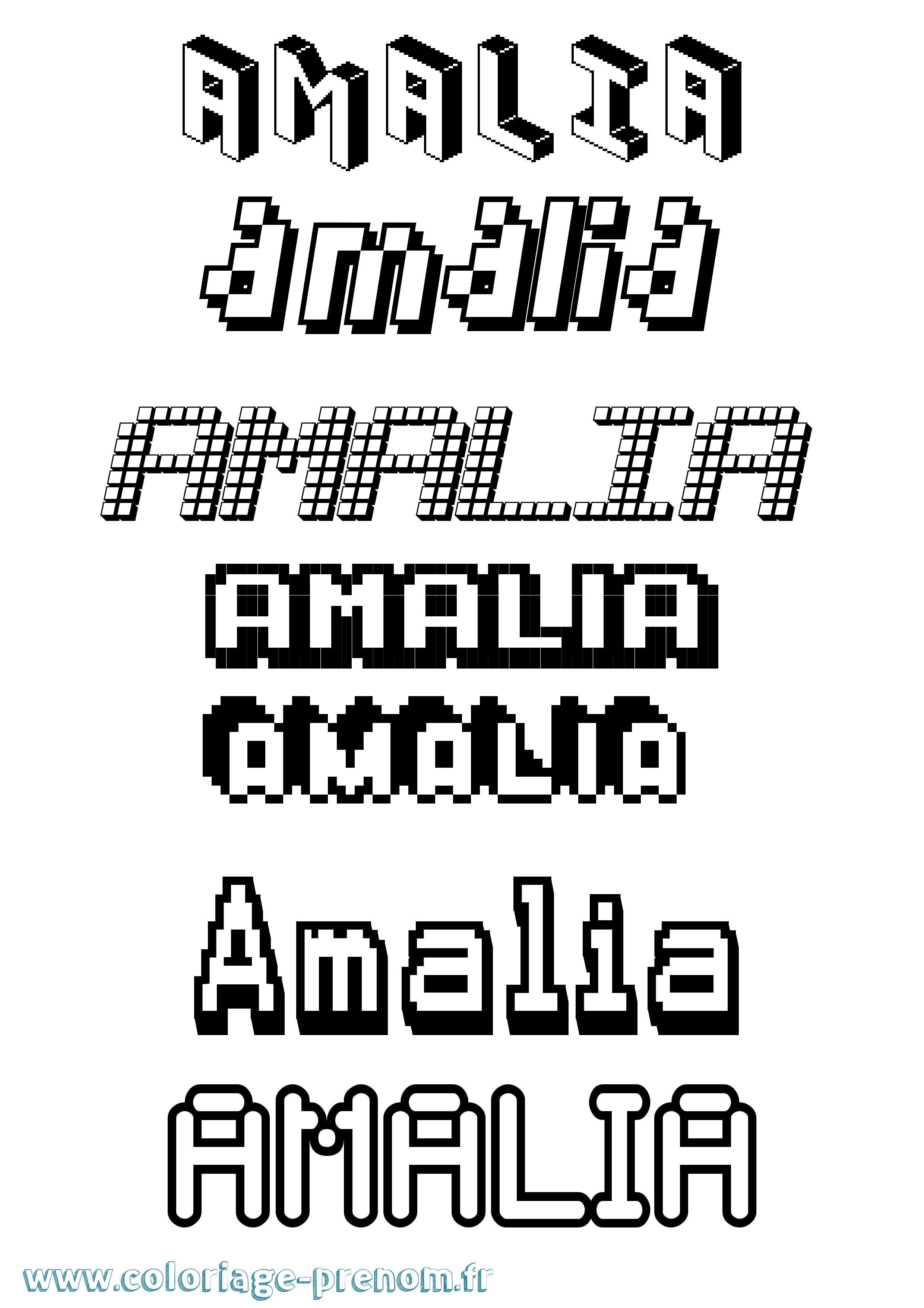 Coloriage prénom Amalia