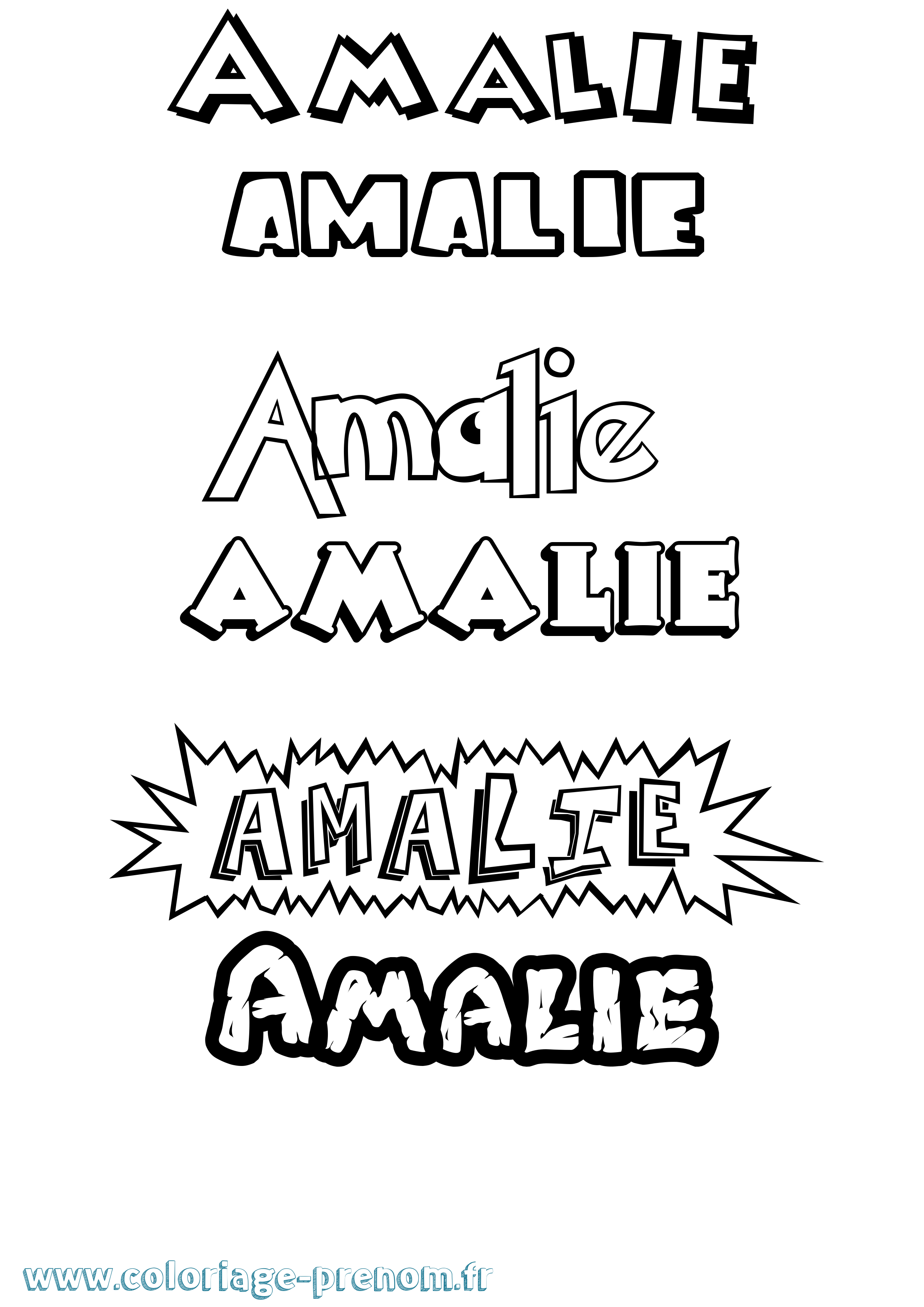 Coloriage prénom Amalie Dessin Animé