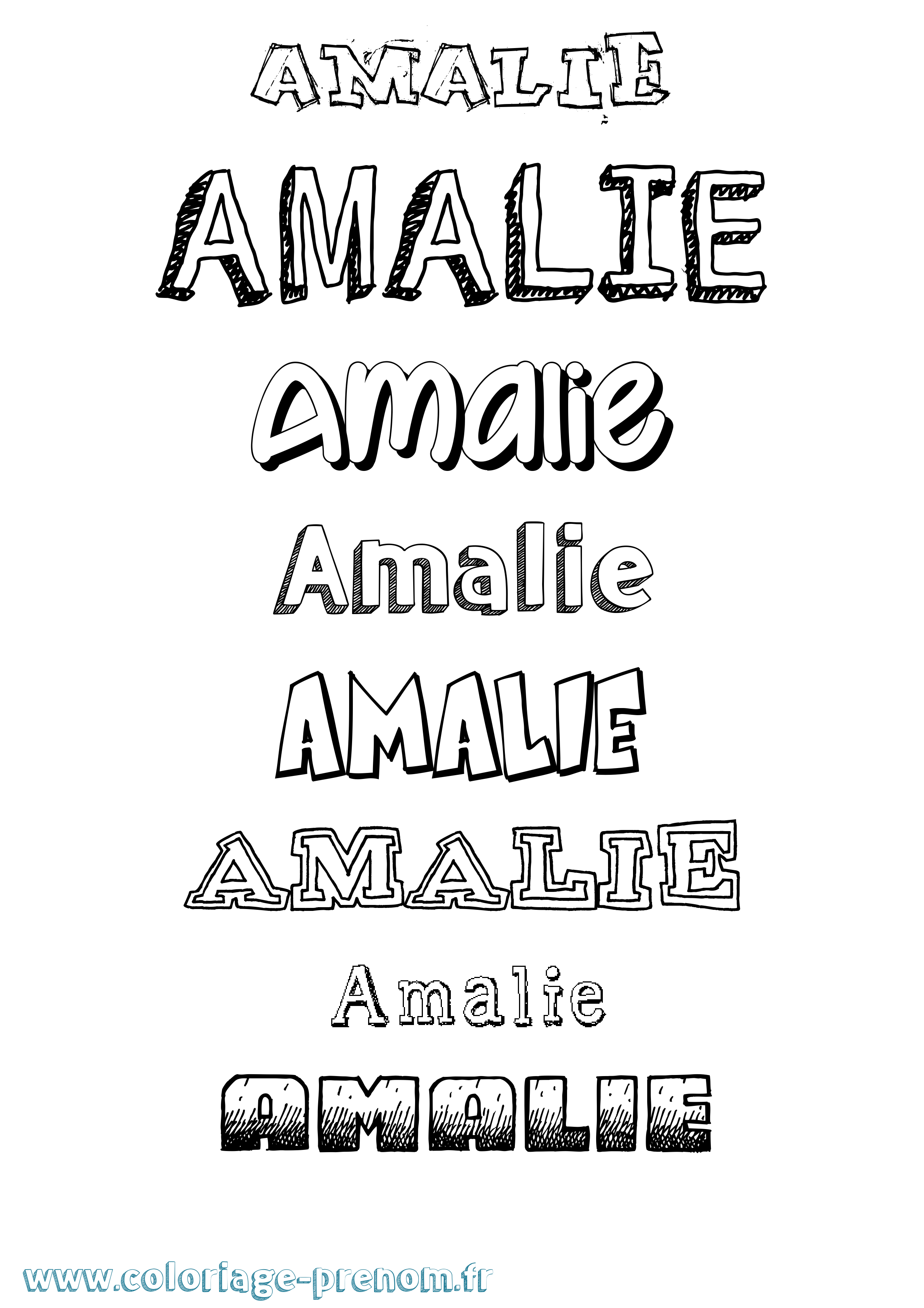 Coloriage prénom Amalie Dessiné