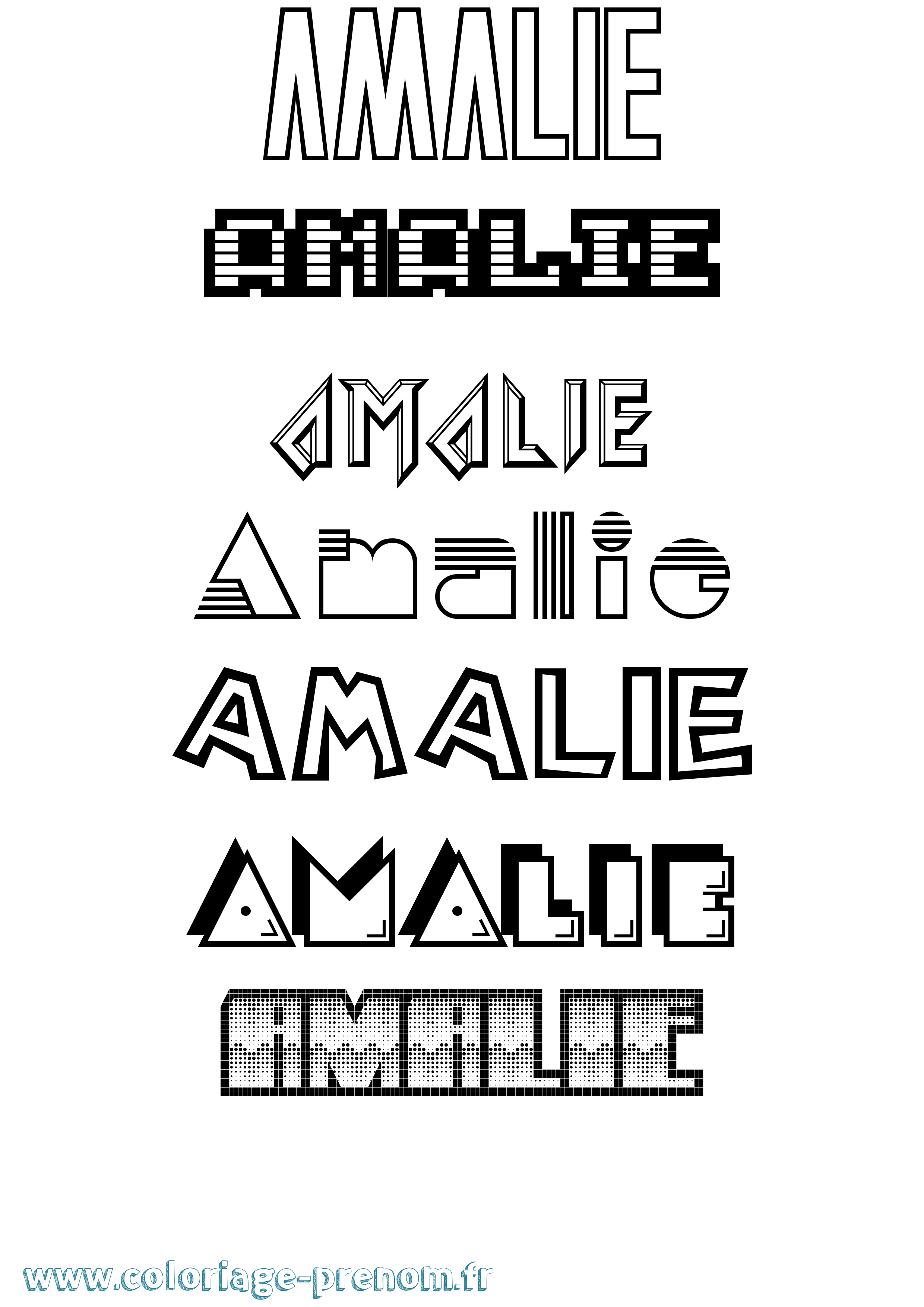 Coloriage prénom Amalie Jeux Vidéos