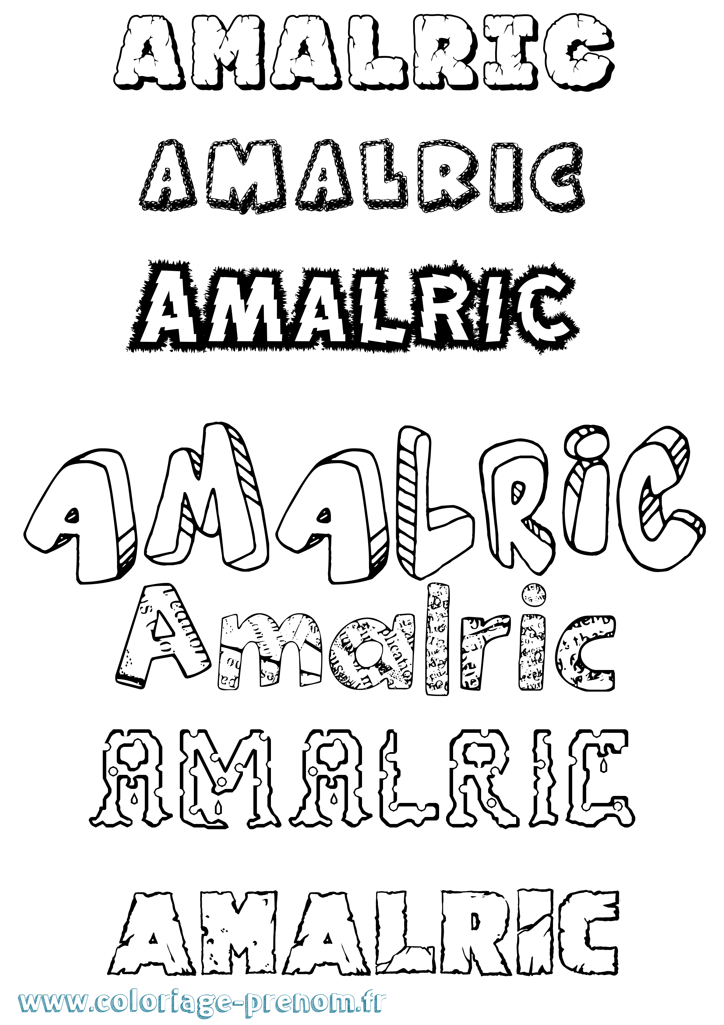 Coloriage prénom Amalric Destructuré