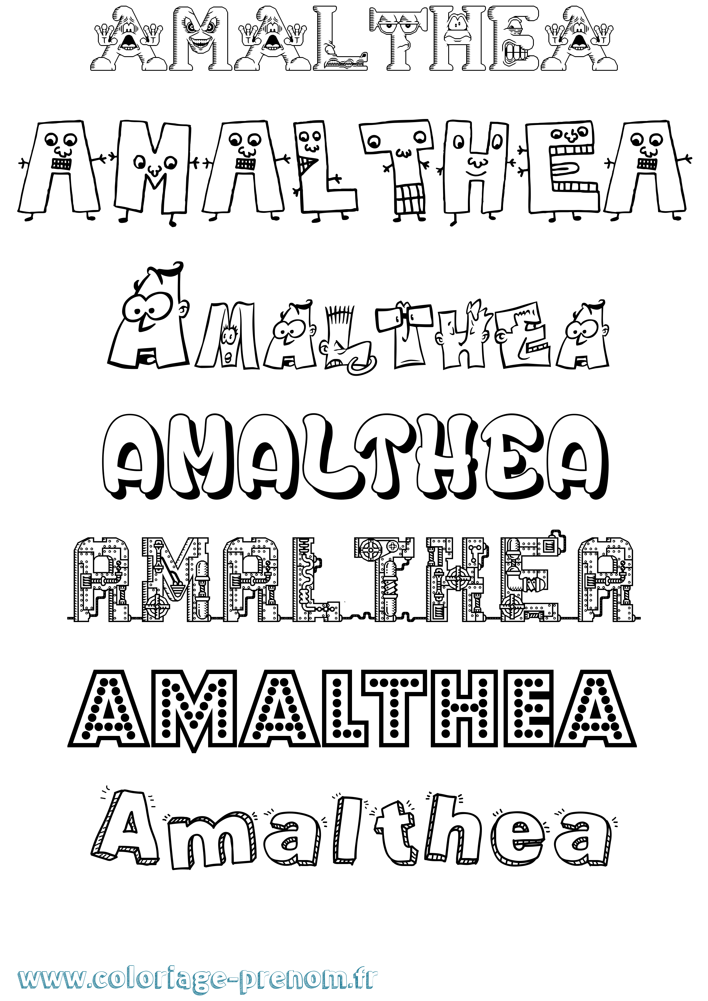 Coloriage prénom Amalthea Fun