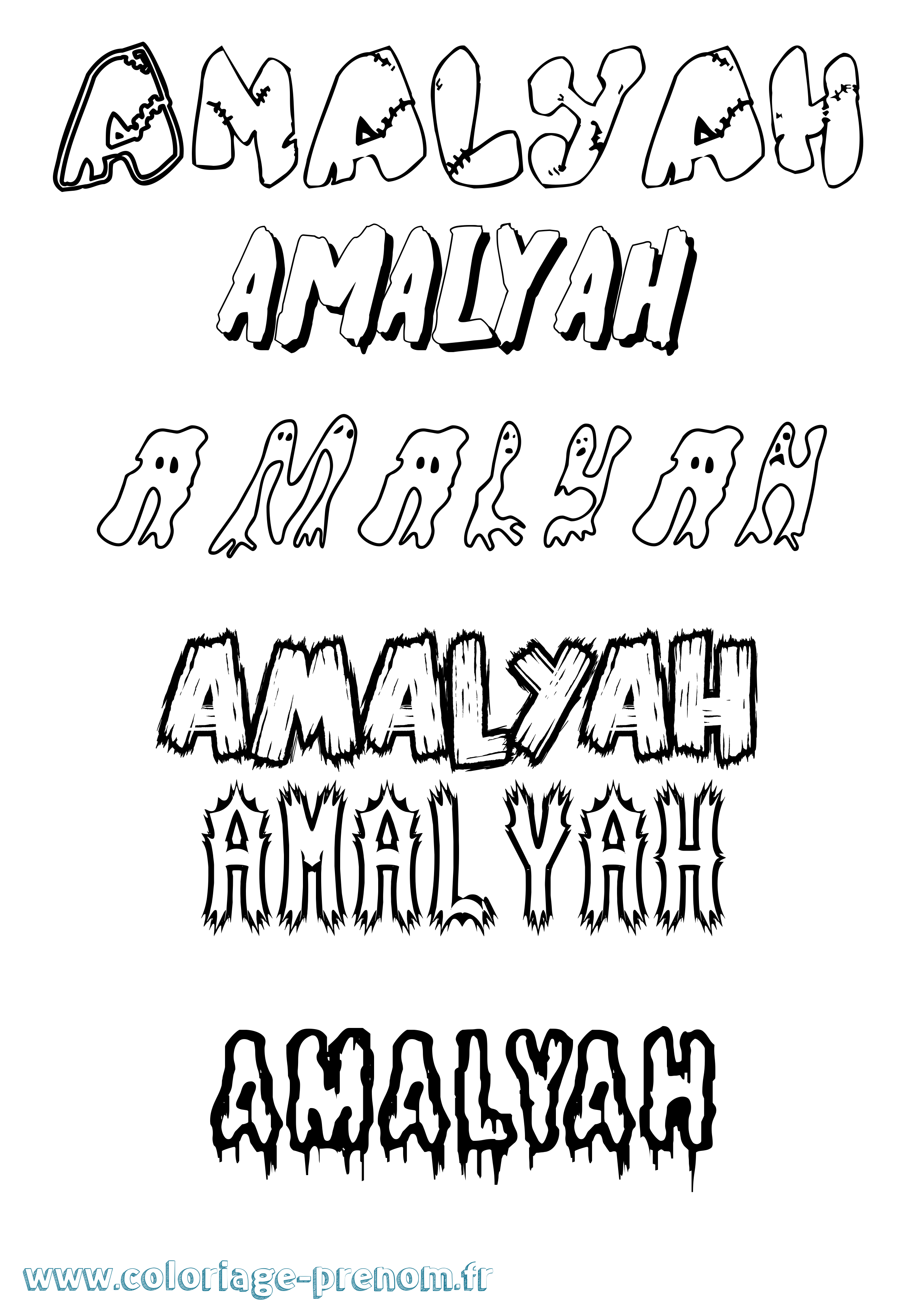 Coloriage prénom Amalyah Frisson