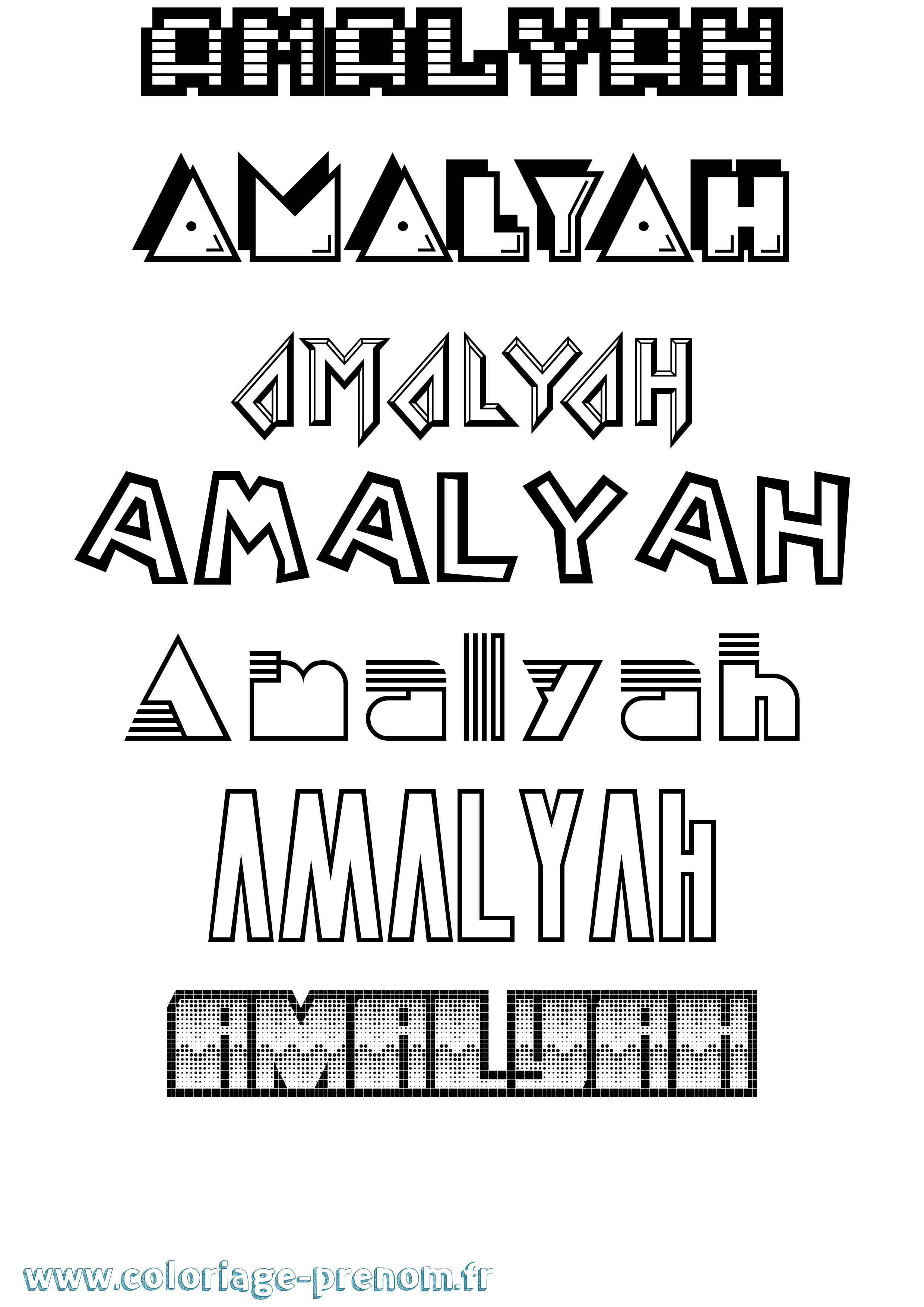 Coloriage prénom Amalyah Jeux Vidéos