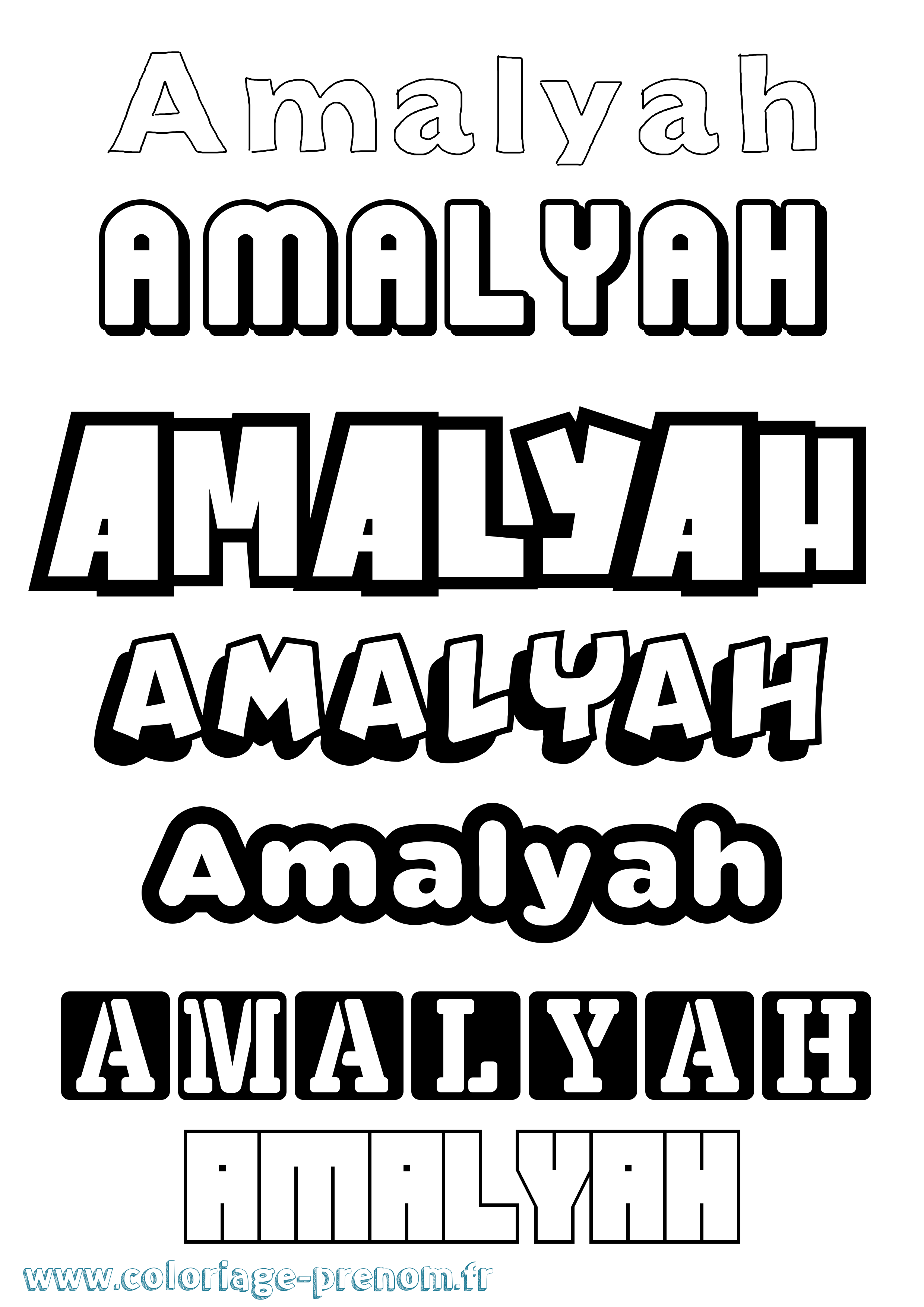 Coloriage prénom Amalyah Simple