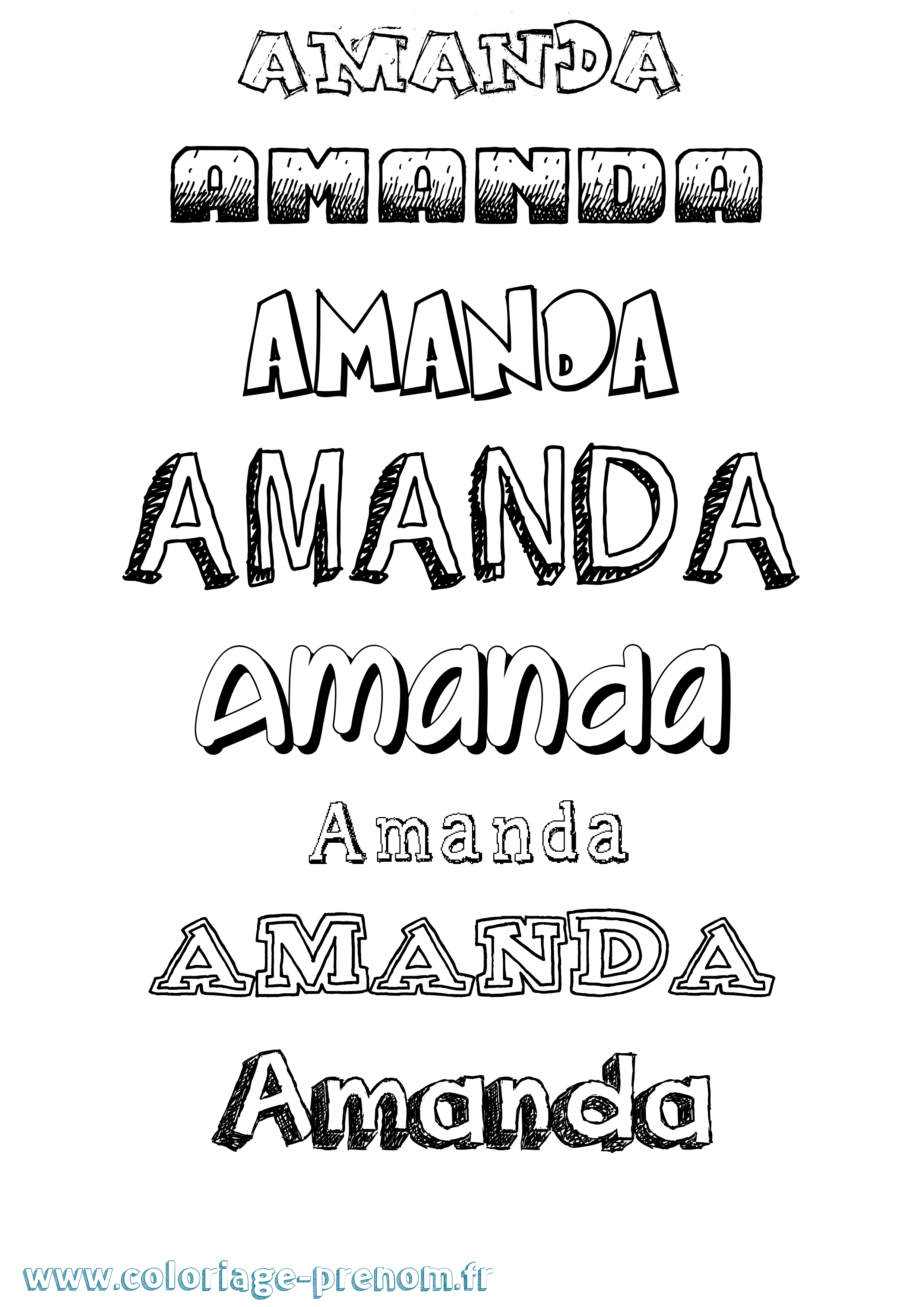 Coloriage prénom Amanda Dessiné
