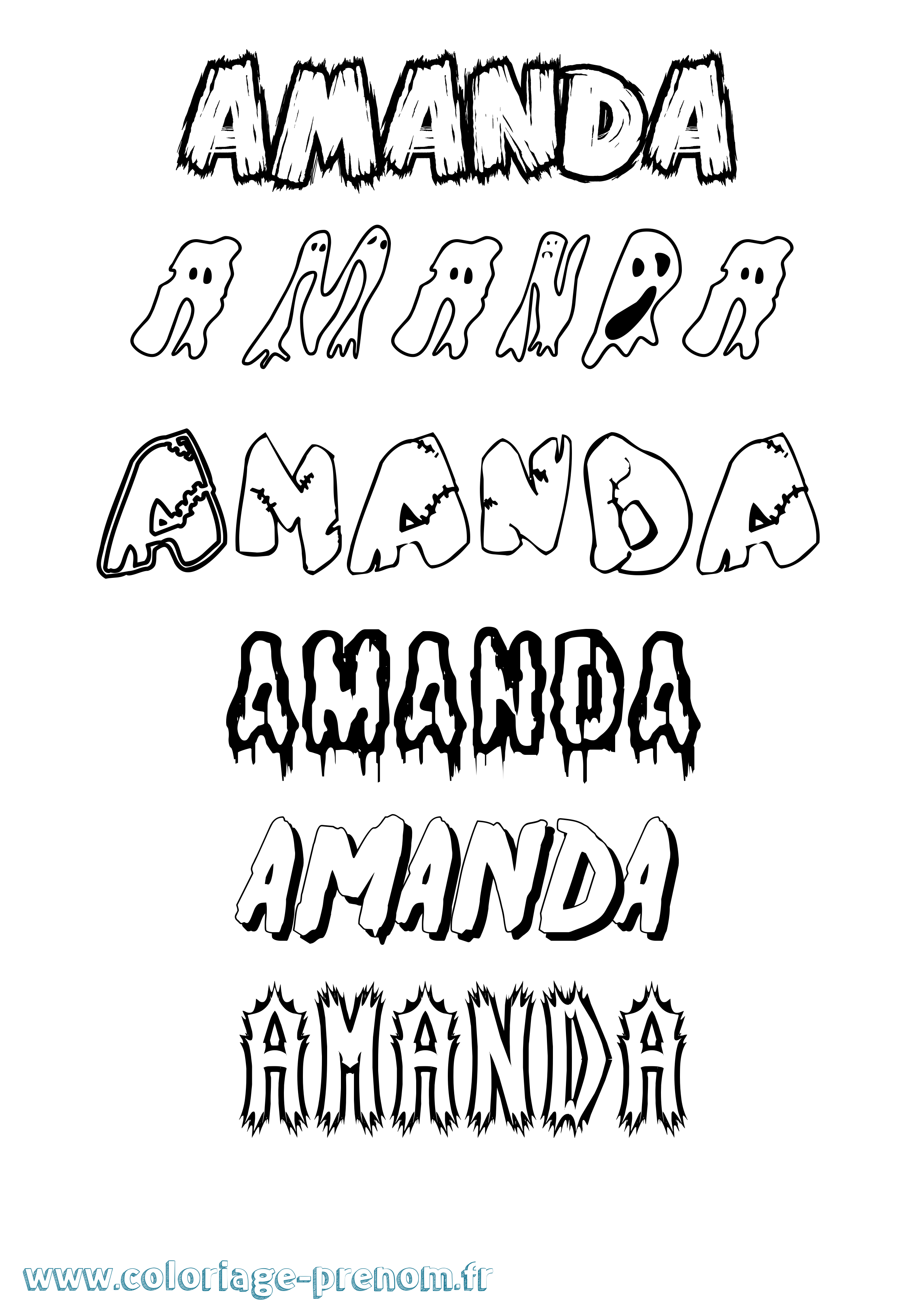 Coloriage prénom Amanda Frisson