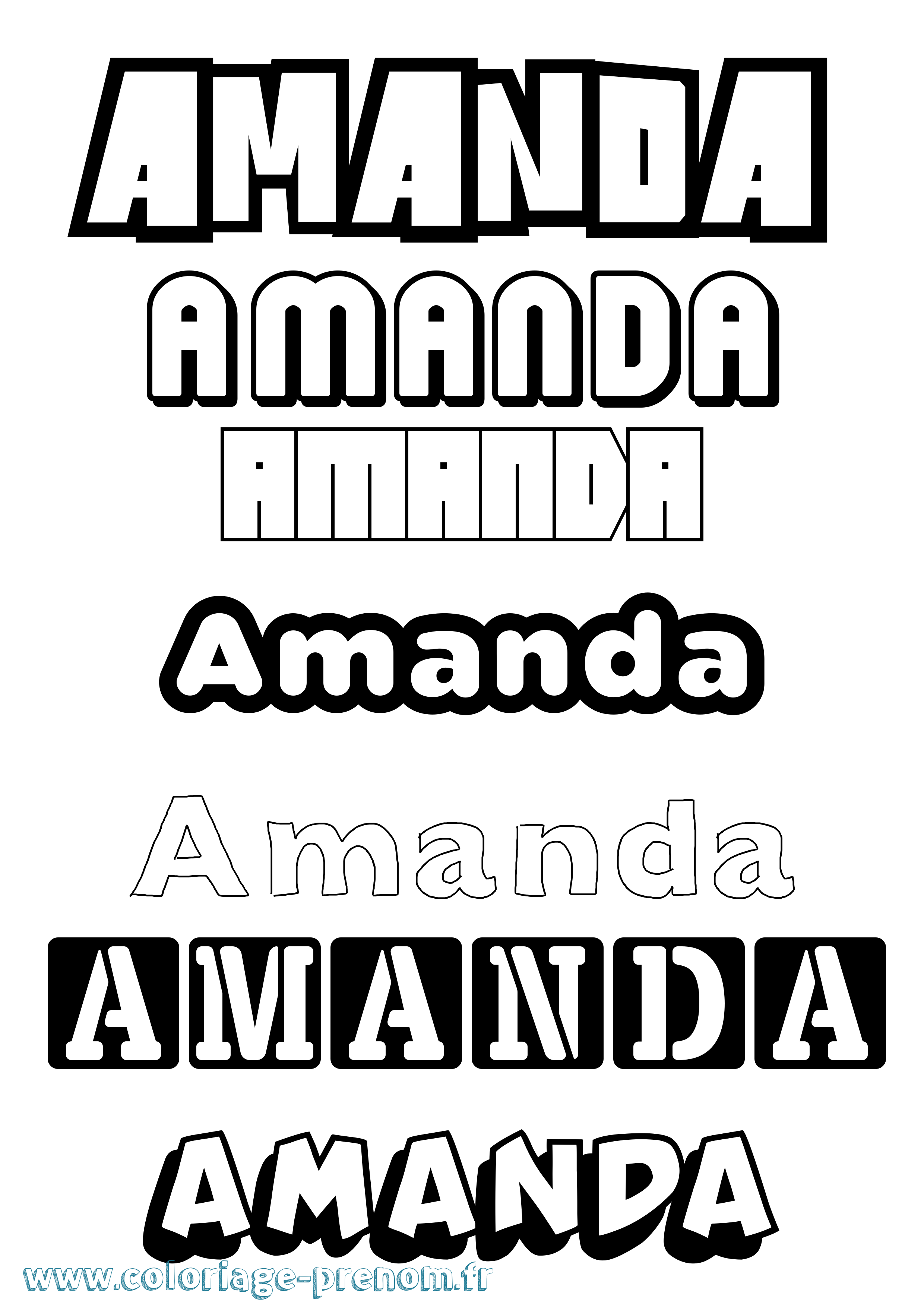 Coloriage prénom Amanda Simple