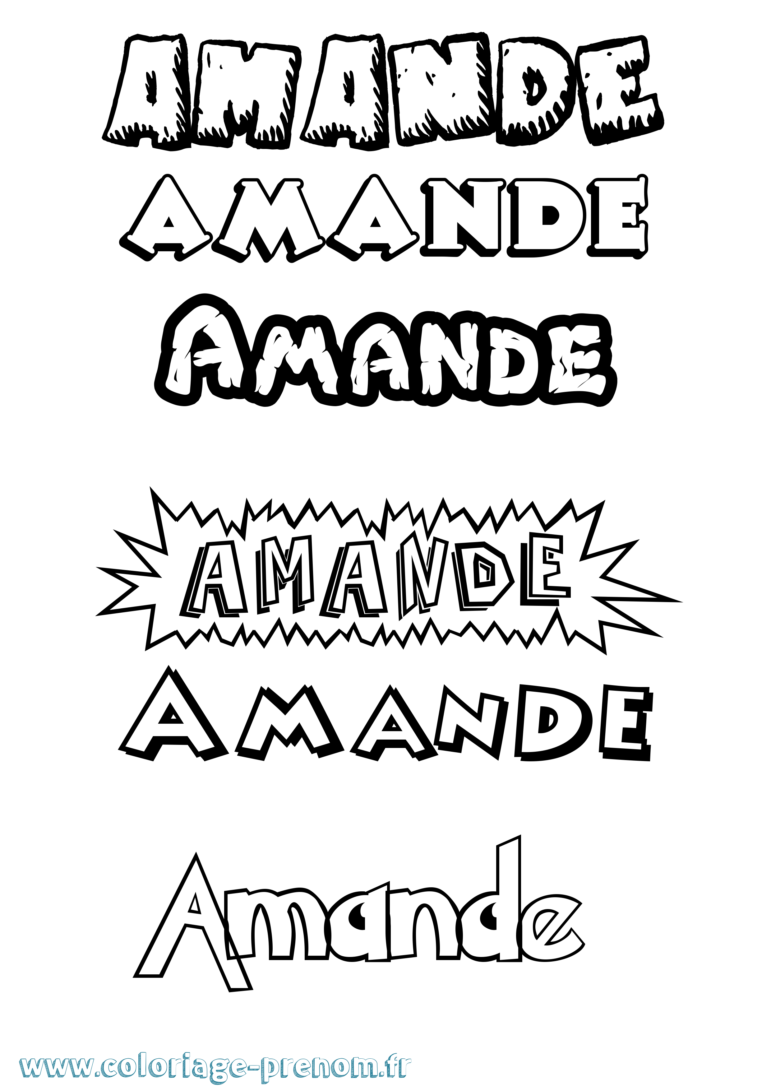 Coloriage Amande Dessin Animé Coloriage prénom Amande Dessin Animé