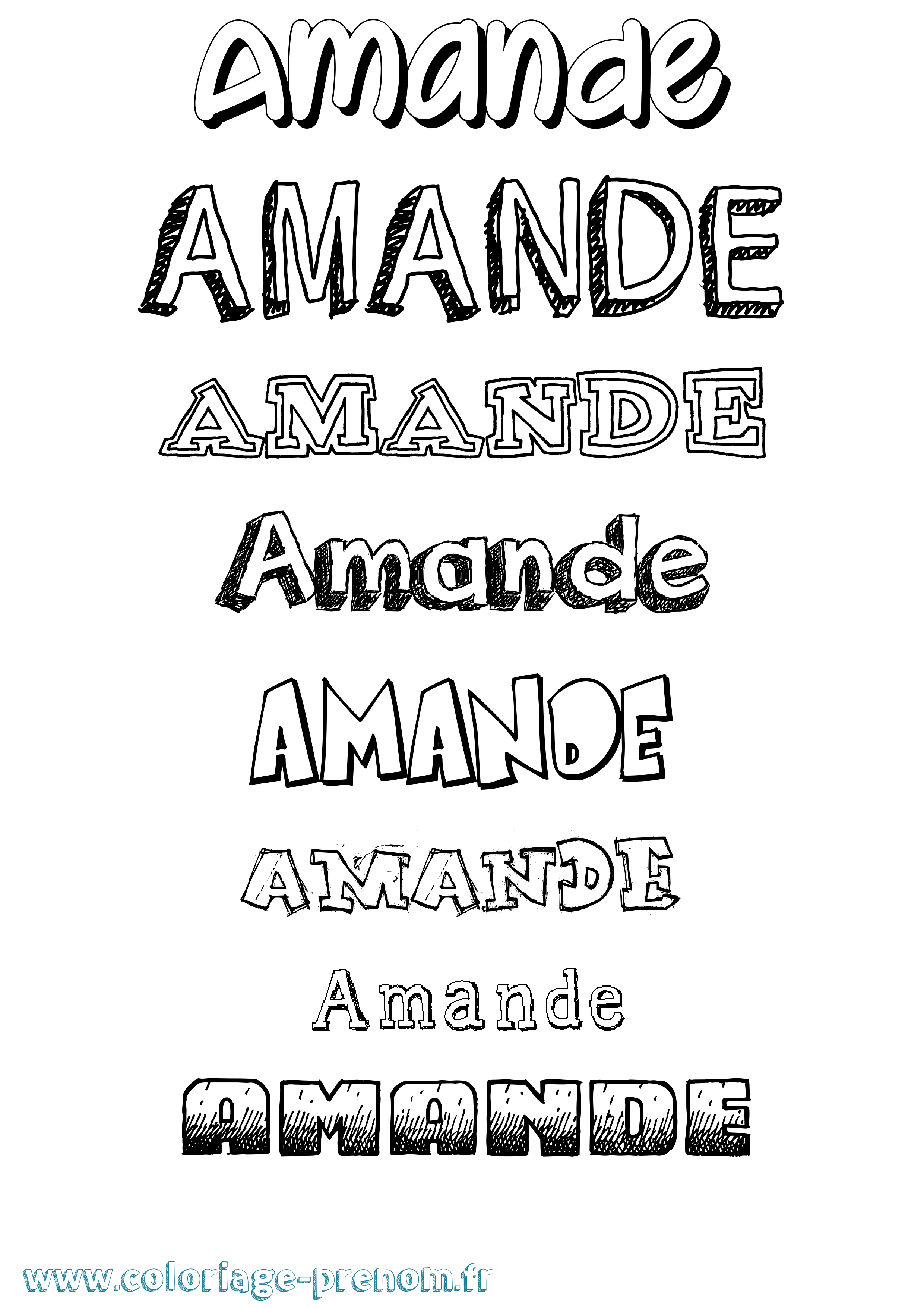 Coloriage Amande Dessiné Coloriage prénom Amande Dessiné