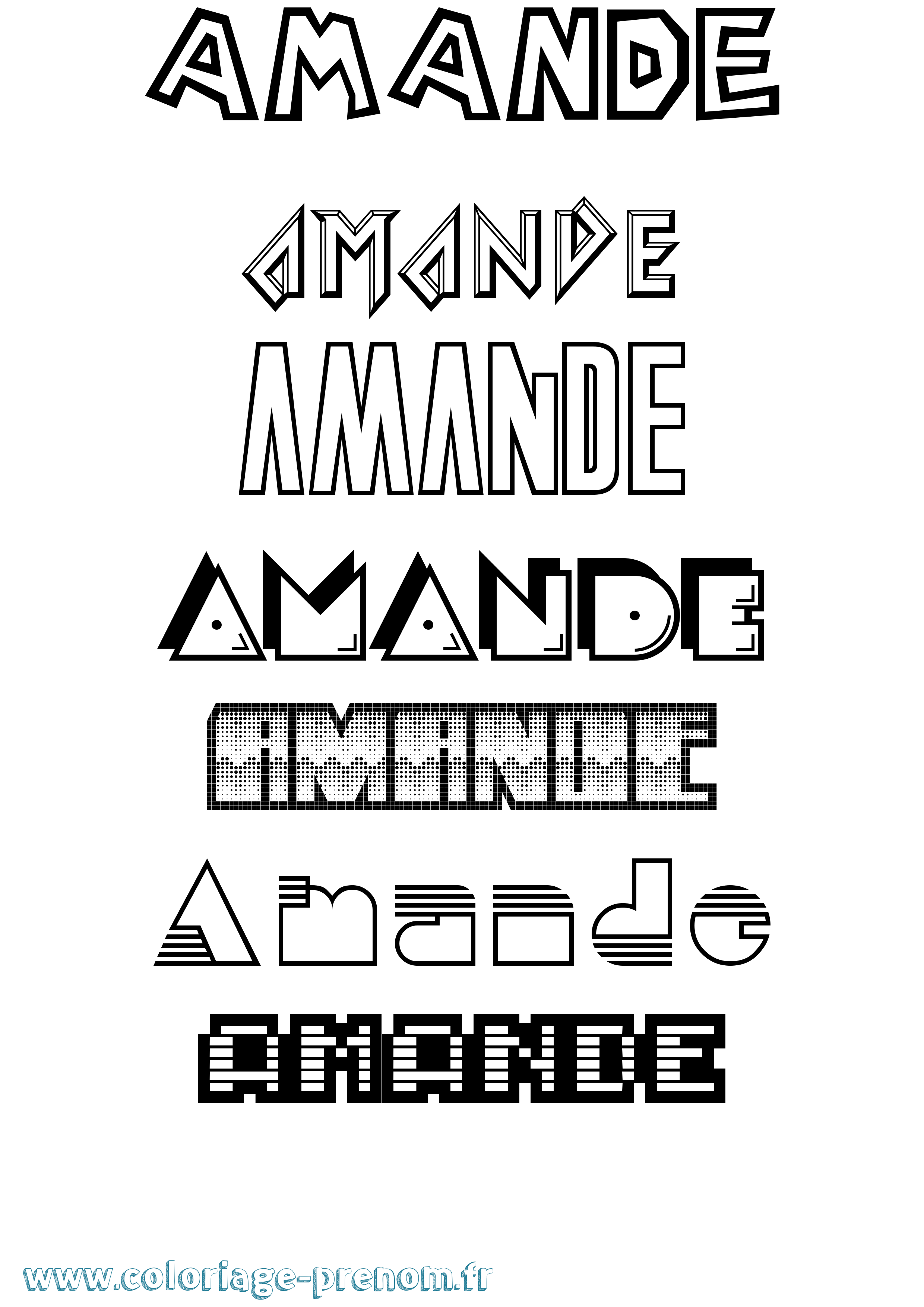 Coloriage Amande Jeux Vidéos Coloriage prénom Amande Jeux Vidéos