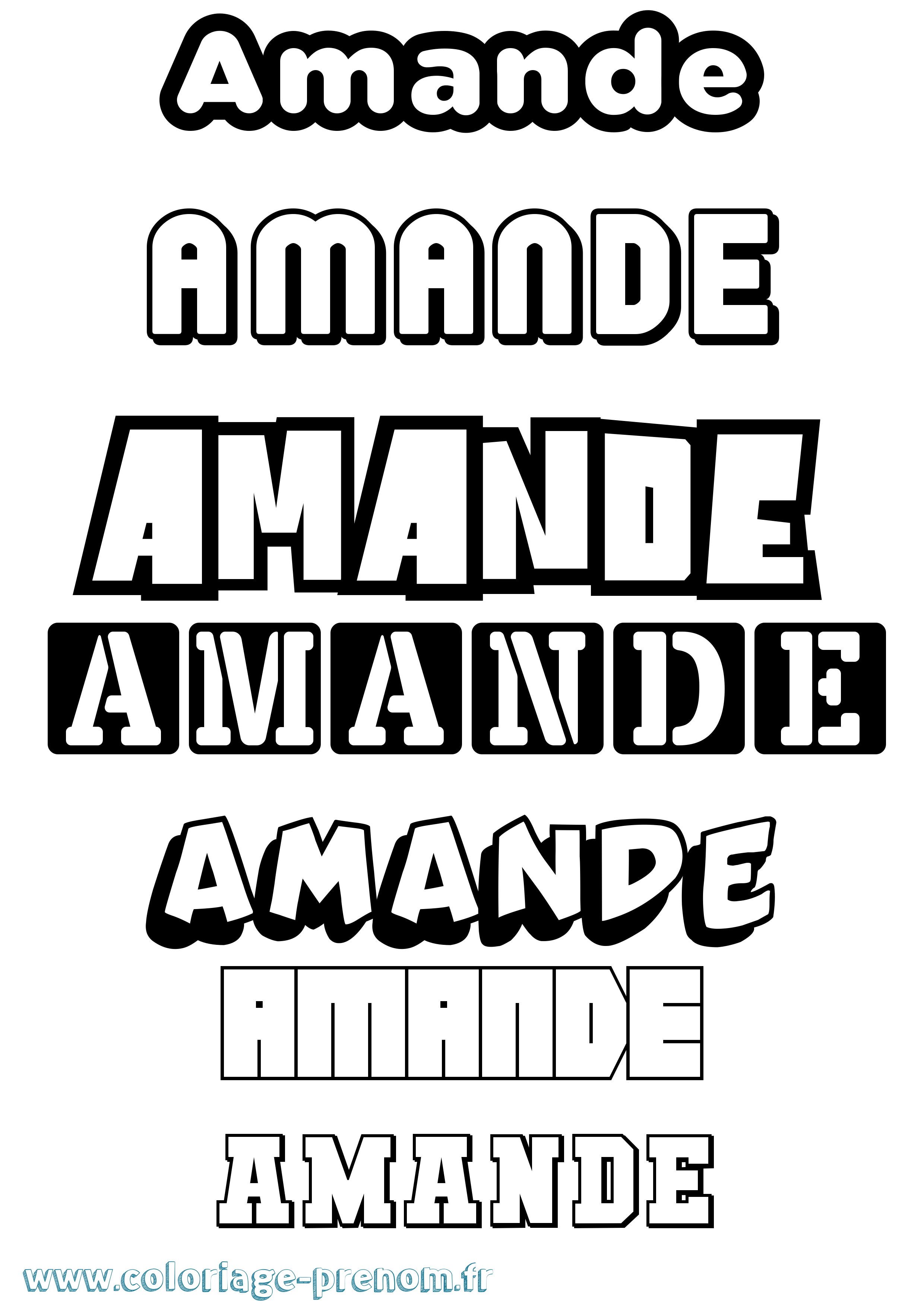 Coloriage Amande Simple Coloriage prénom Amande Simple