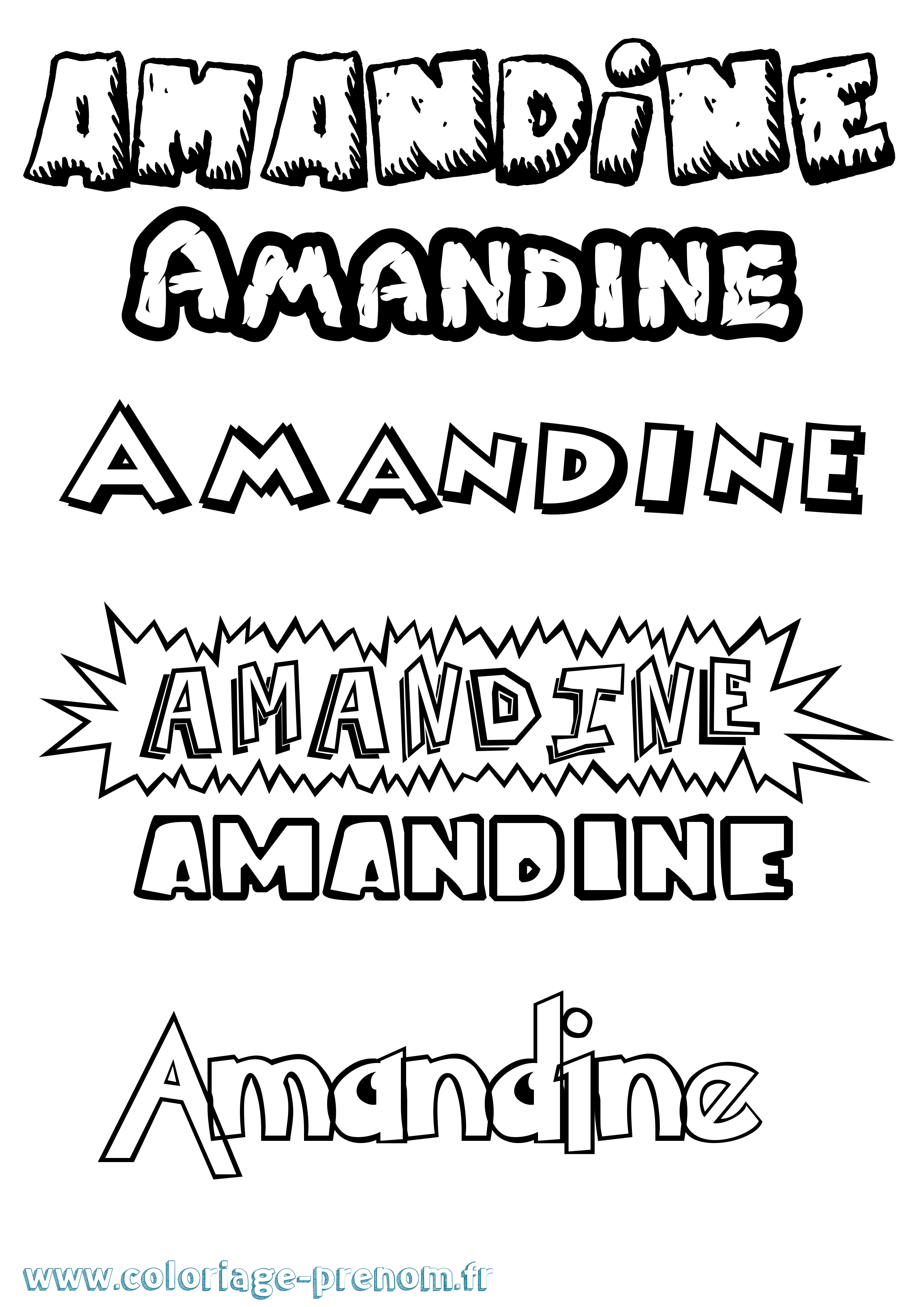 Coloriage prénom Amandine Dessin Animé