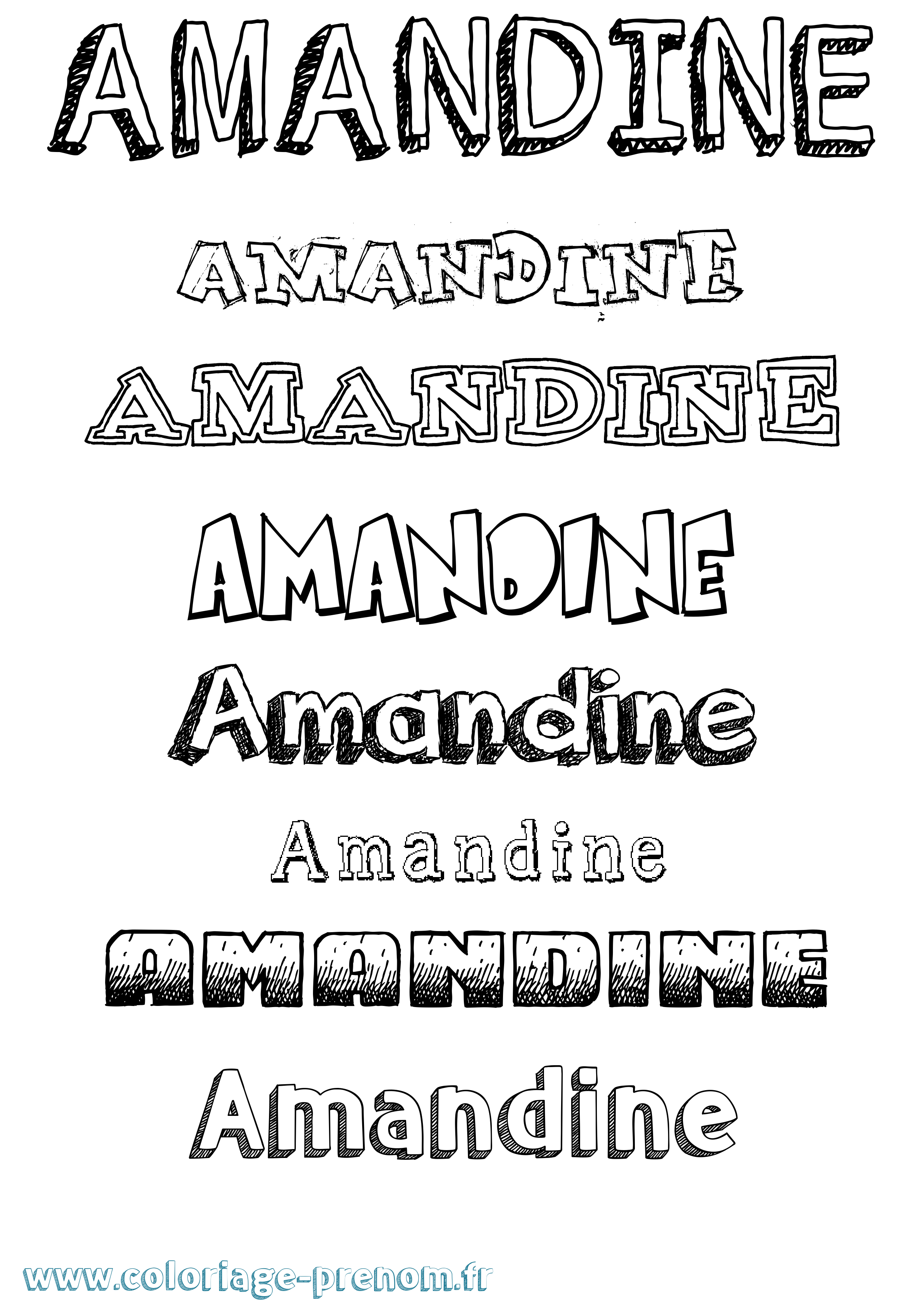 Coloriage prénom Amandine Dessiné