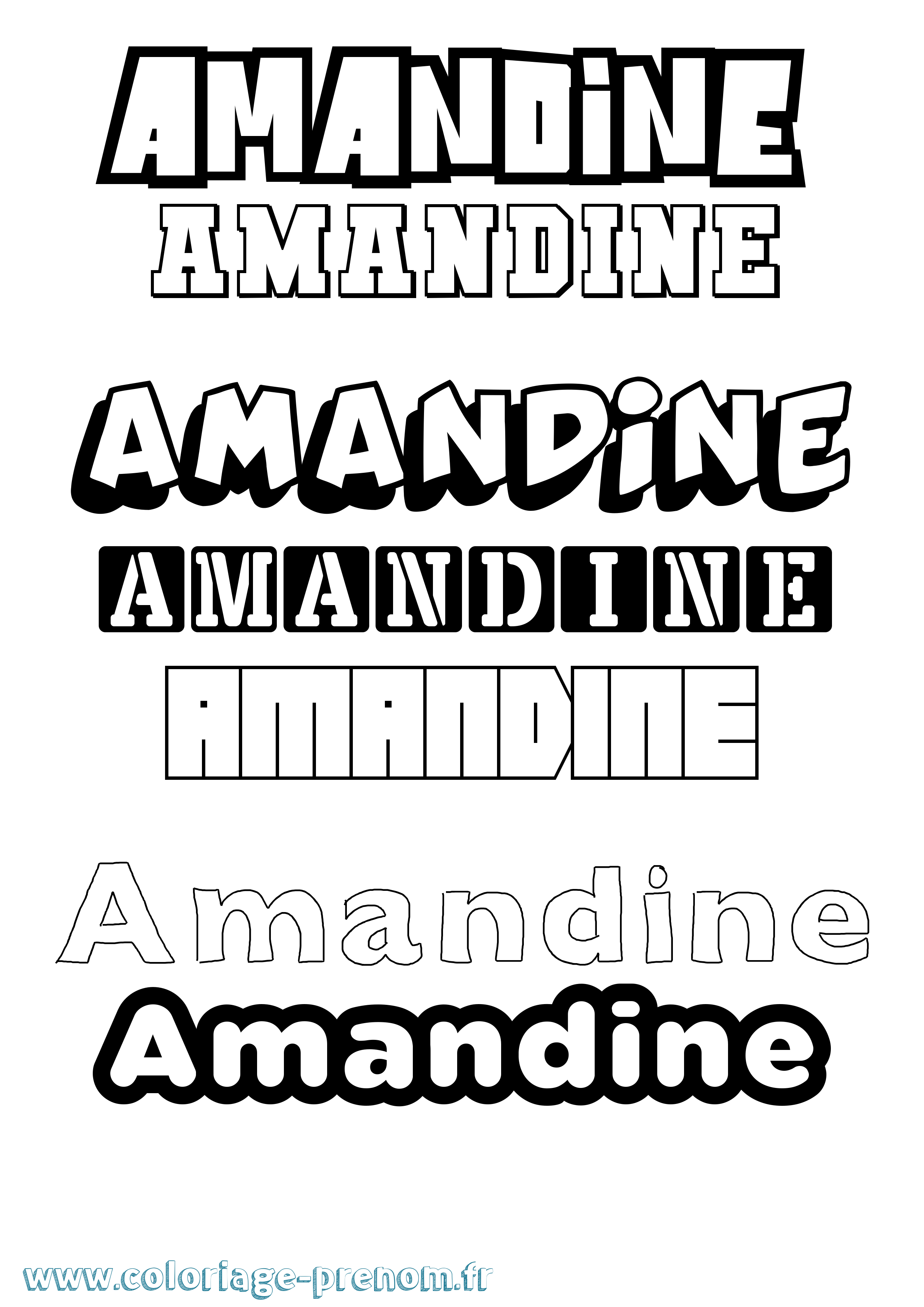 Coloriage prénom Amandine Simple