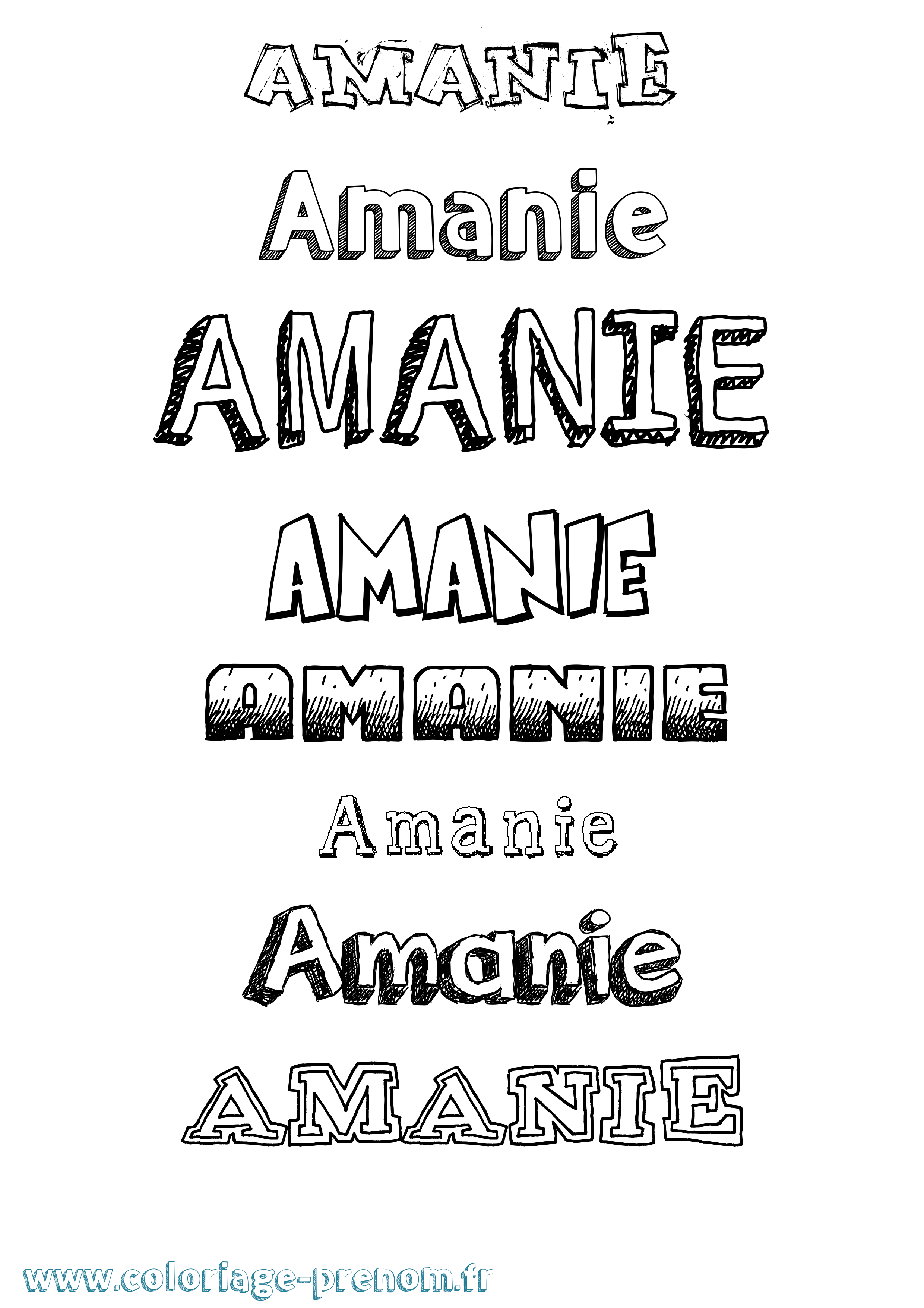 Coloriage prénom Amanie Dessiné