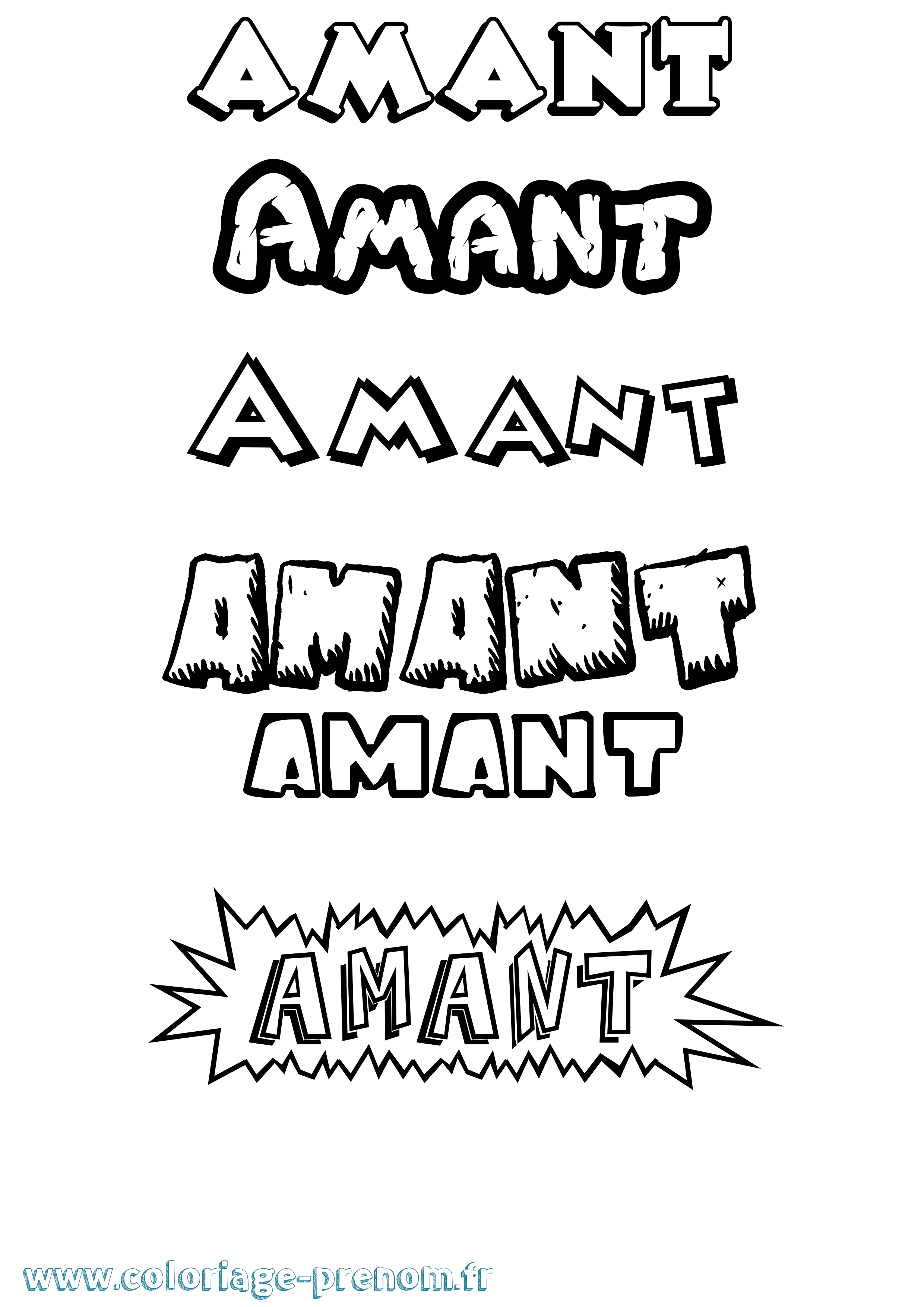 Coloriage Amant Dessin Animé Coloriage prénom Amant Dessin Animé