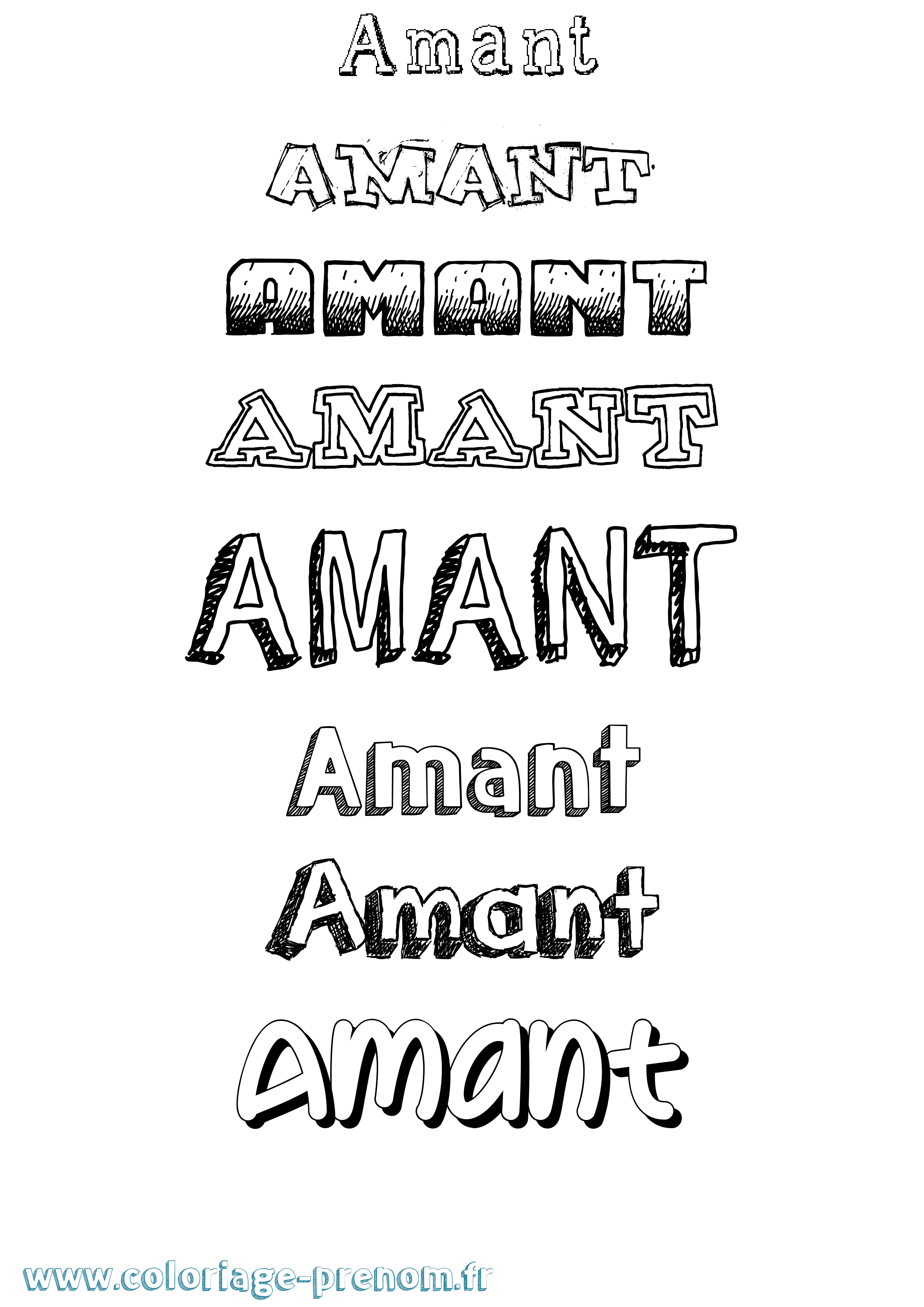 Coloriage Amant Dessiné Coloriage prénom Amant Dessiné