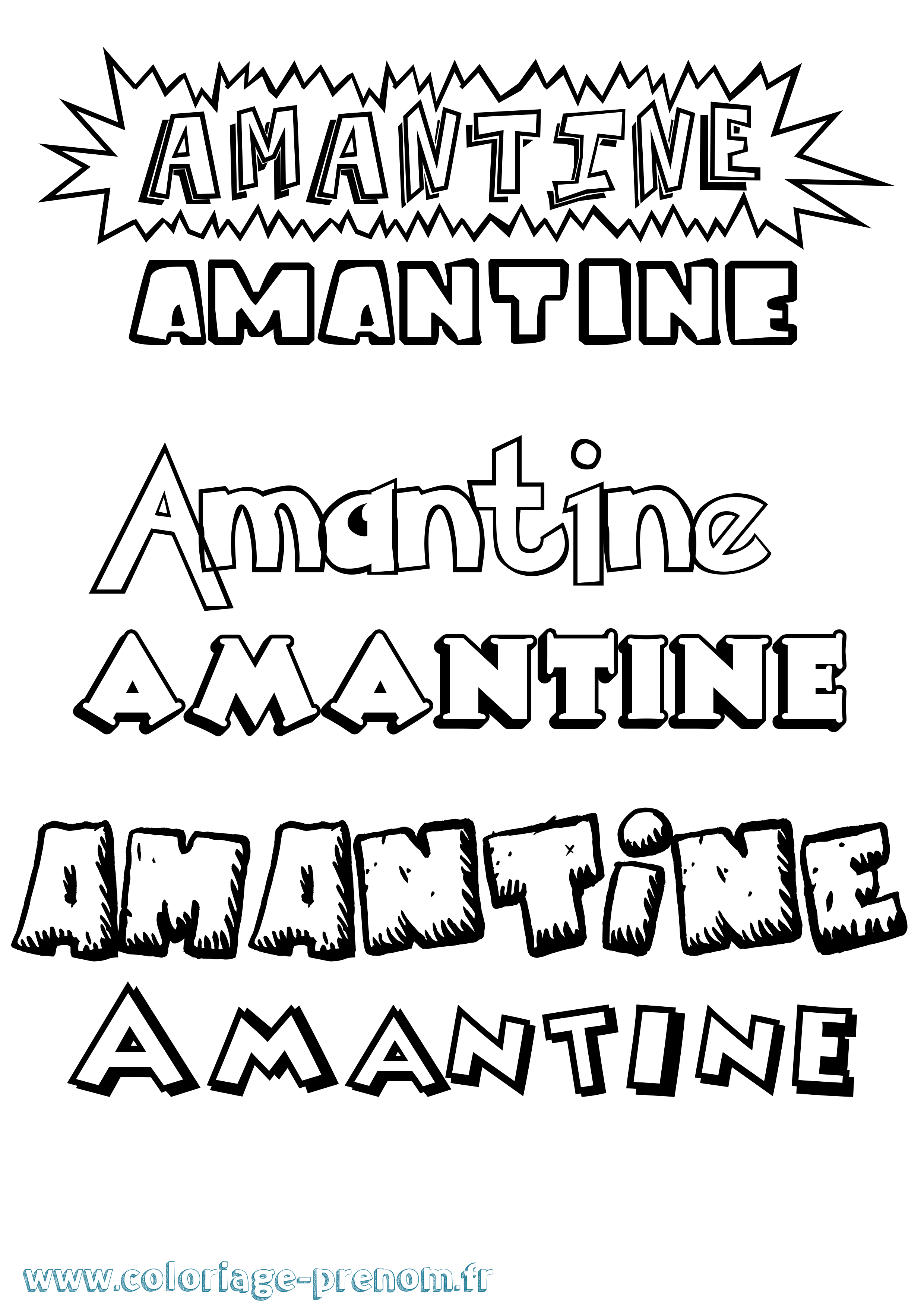 Coloriage prénom Amantine Dessin Animé