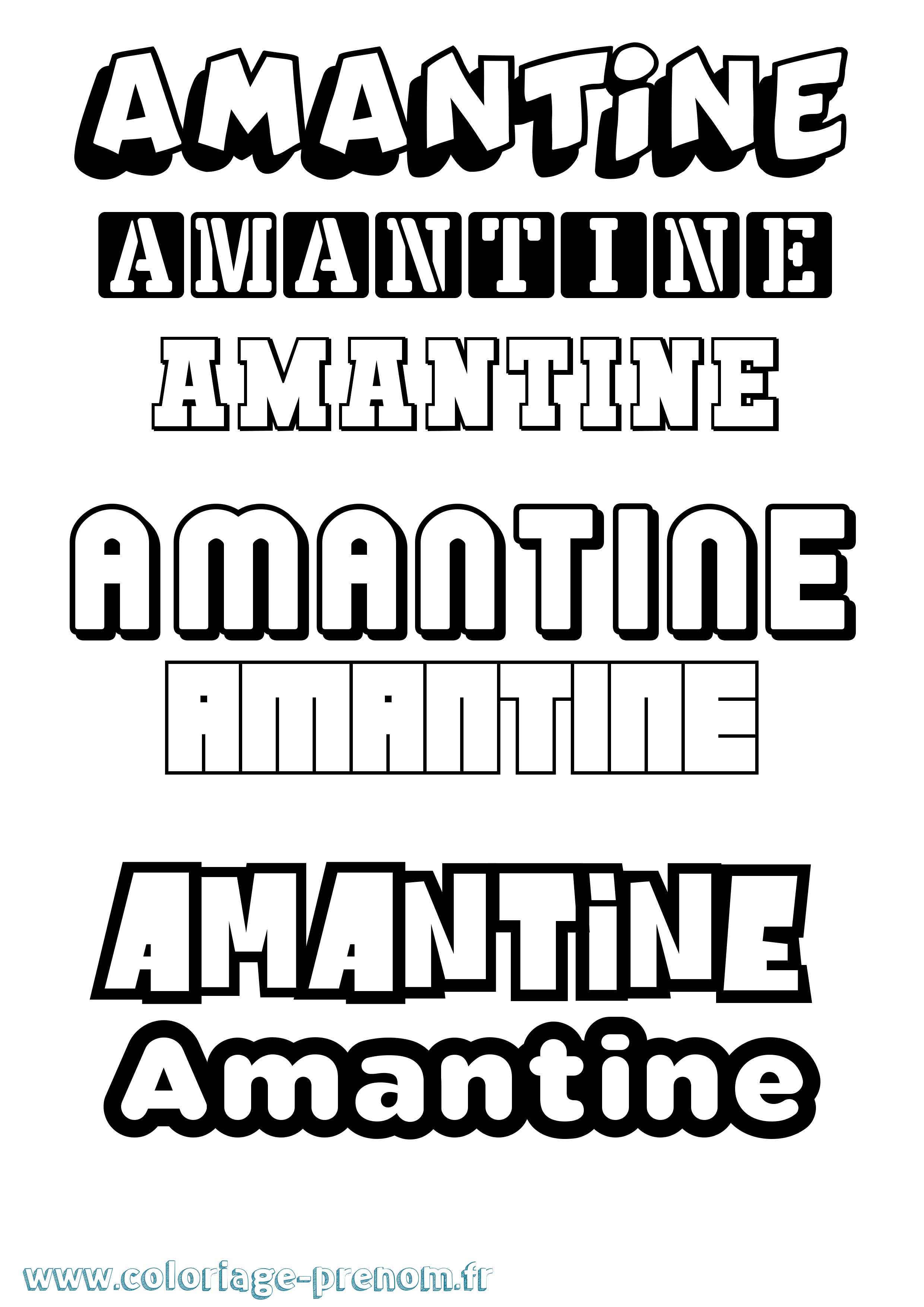 Coloriage prénom Amantine Simple