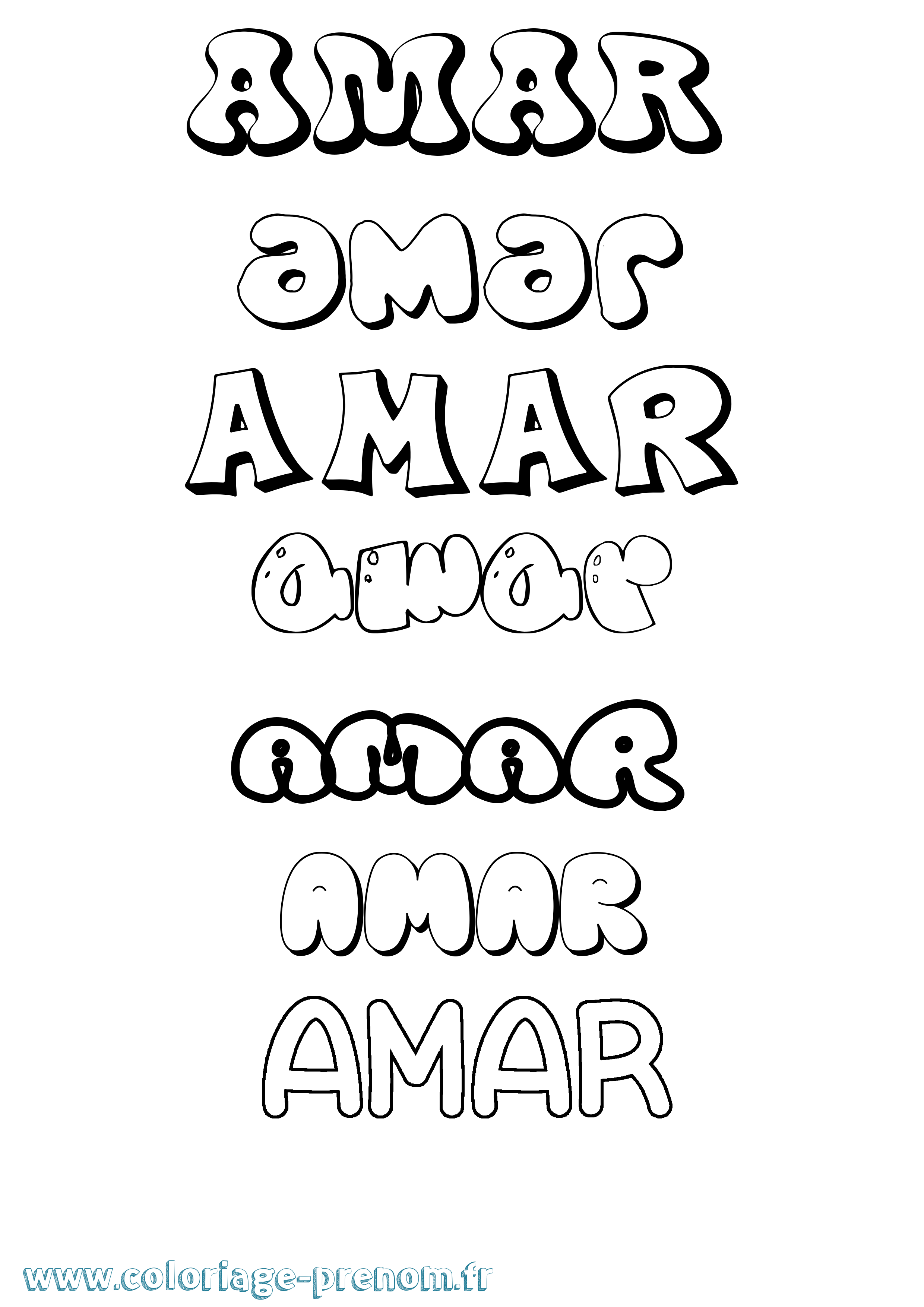 Coloriage Amar Bubble Coloriage prénom Amar Bubble